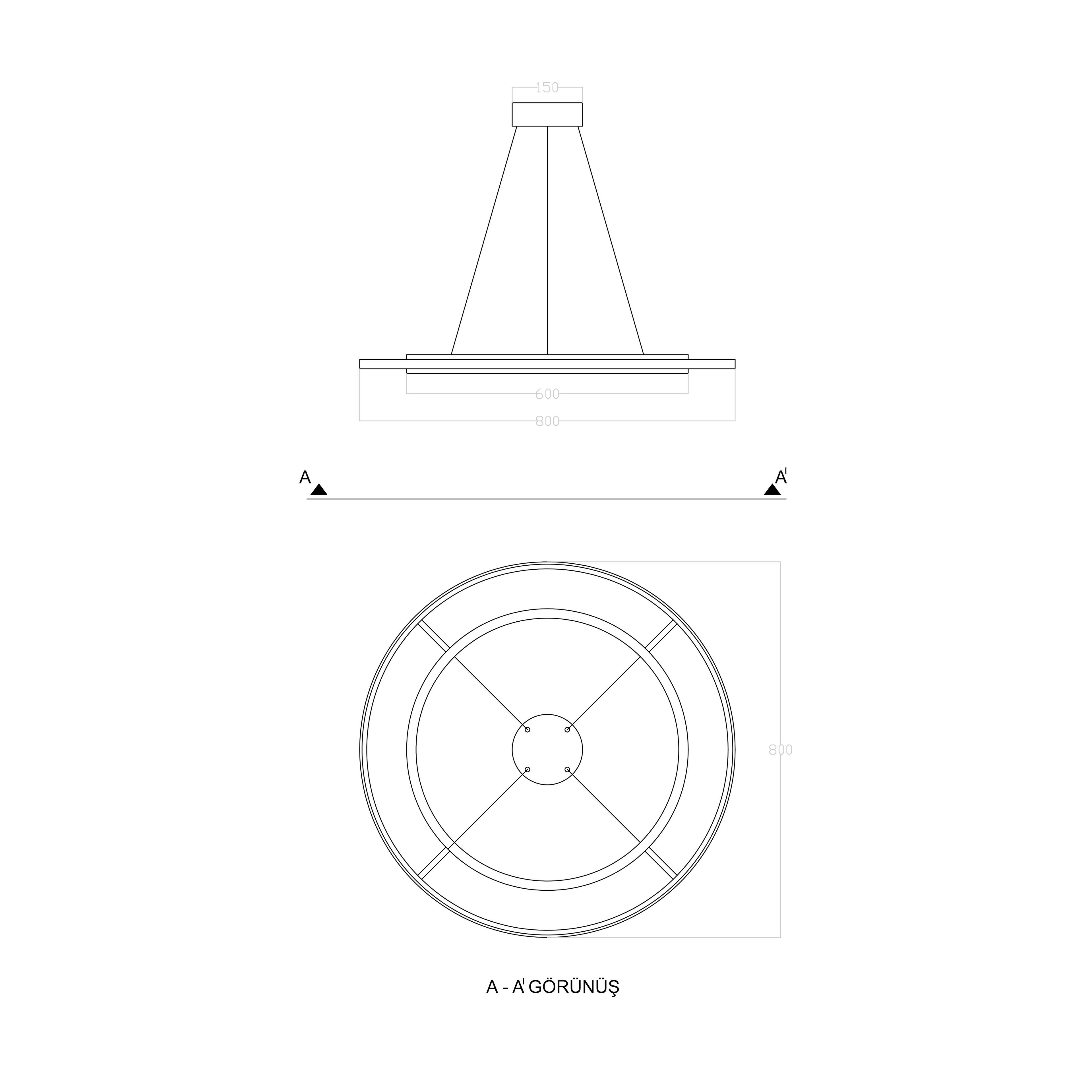 Led Avize Sarkıt ORBIT MAX TR1A228 Ø80cm