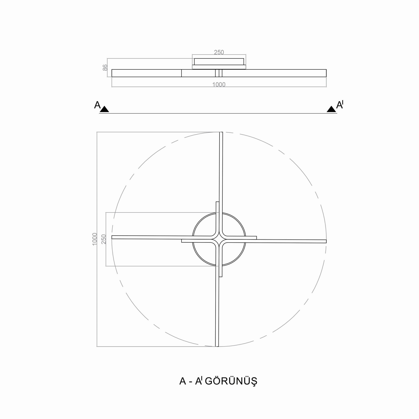 PLUS LED Ceiling Light TRA32025A Ø100cm  