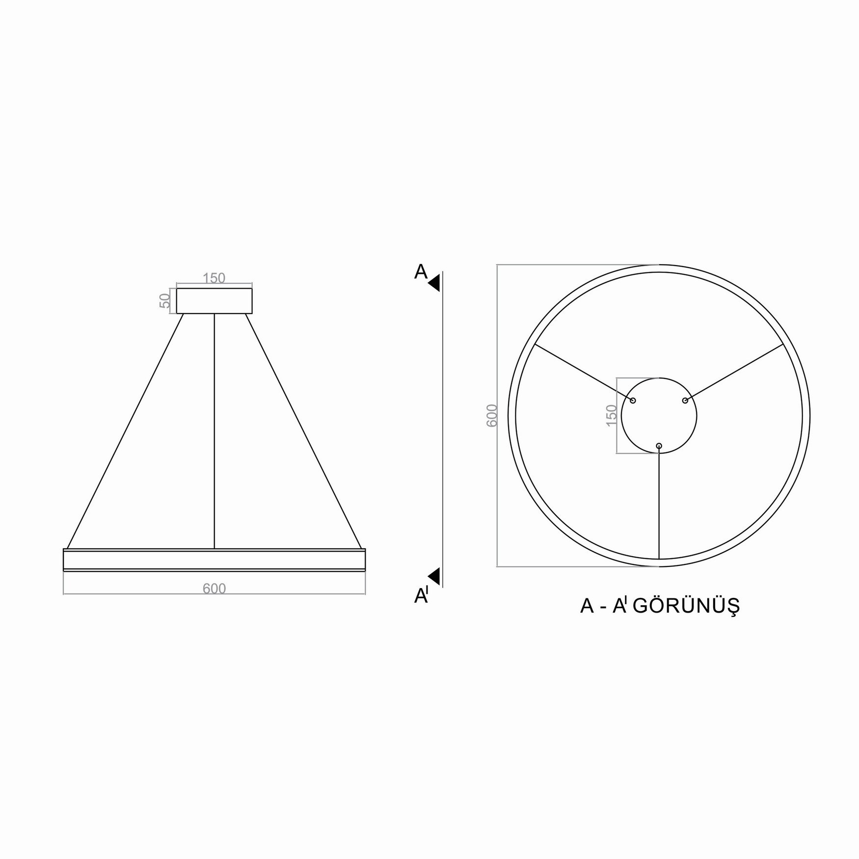 Led Avize Sarkıt NEPTUN TR1A117 Ø60cm