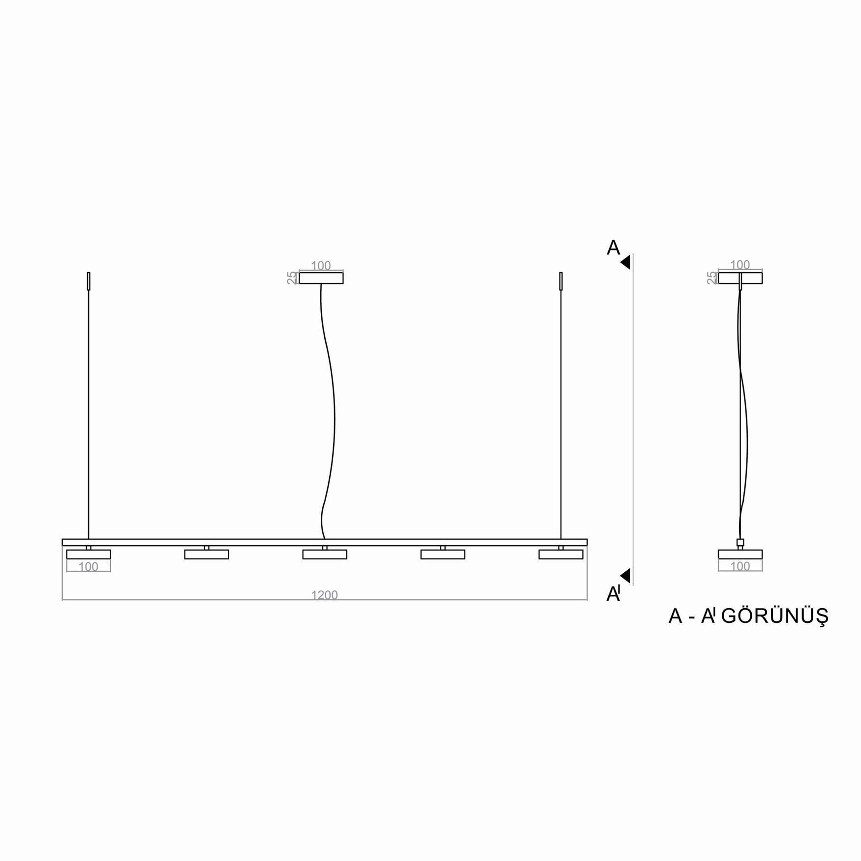 Led Avize Sarkıt VERRE TR1A159 120cm