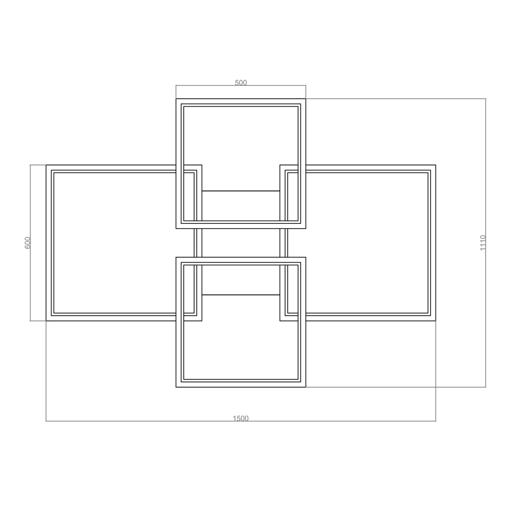 Led Avize Plafonyer DÖRTKARE TR2A039 150*110cm