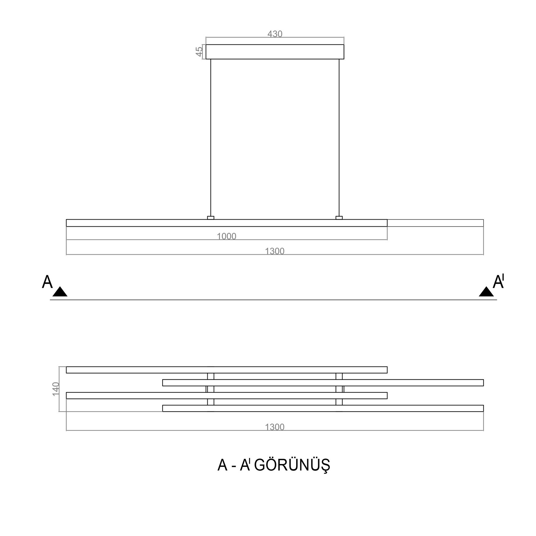 4FENCE LED Pendant Light TRA30308S 4*100cm  