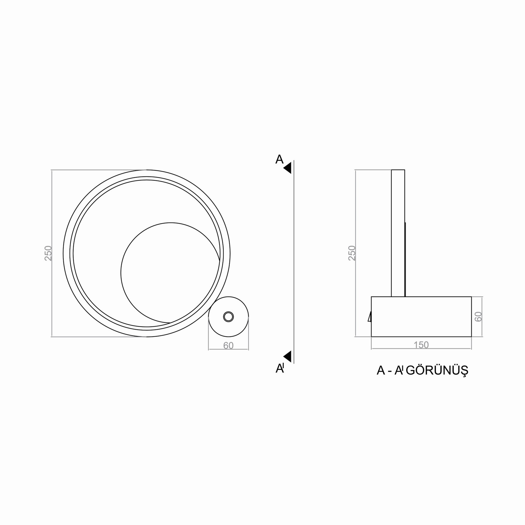 Led Masa Lambası SOLAR ECLIPSE TR5A003 Ø25cm