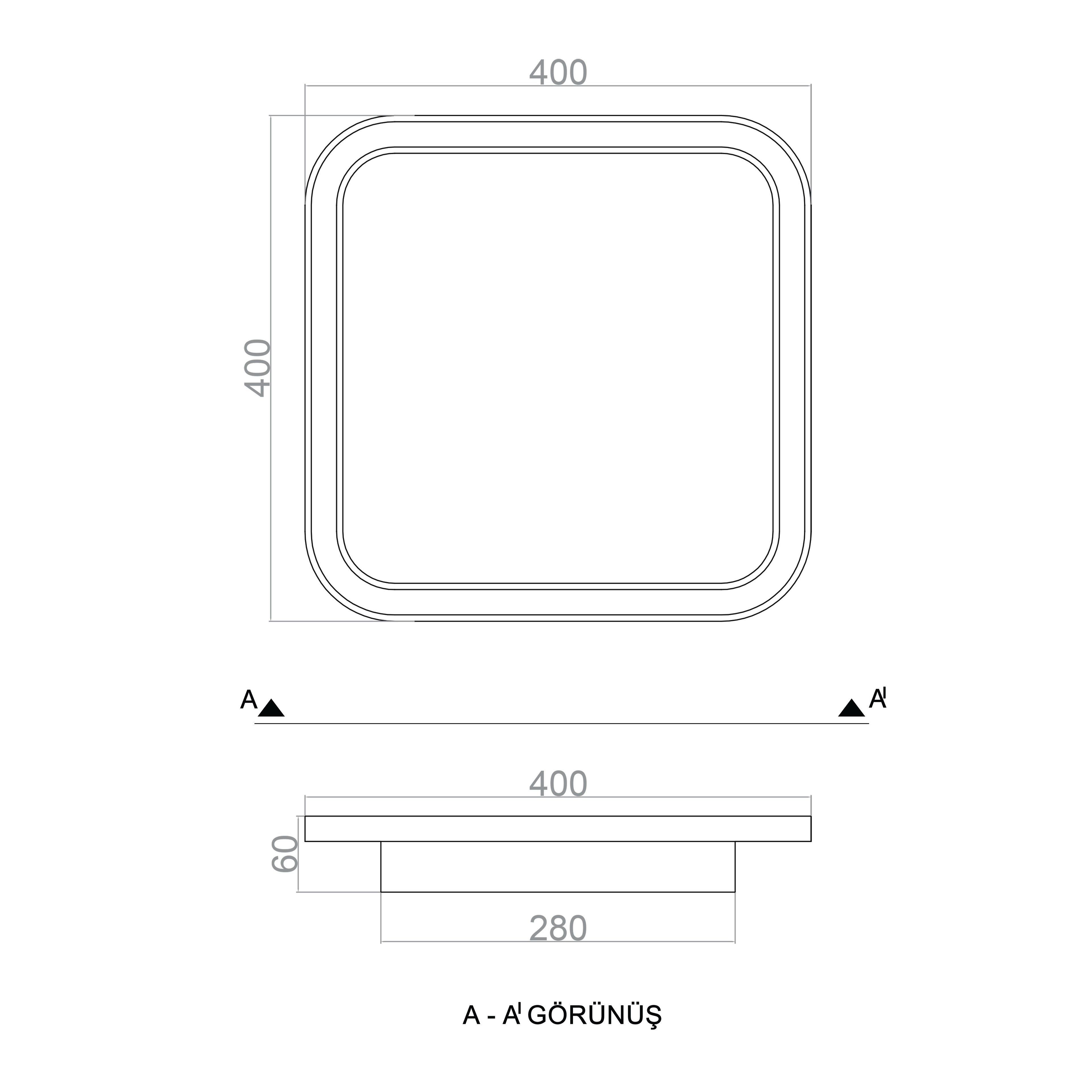 BASIS LED Ceiling Light TRA54100 40*40cm 