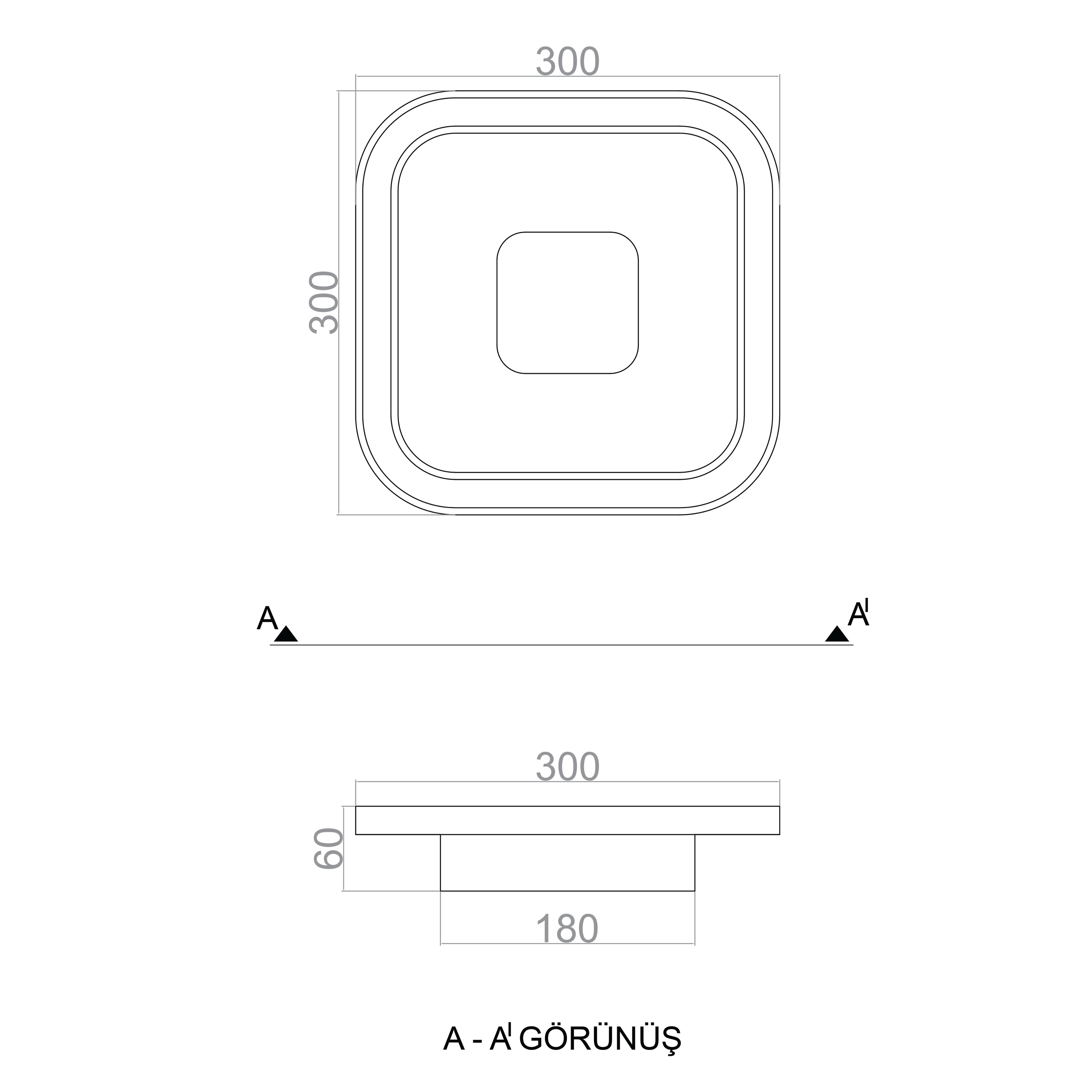 BASIS LED Ceiling Light TRA54099K 30*30cm 