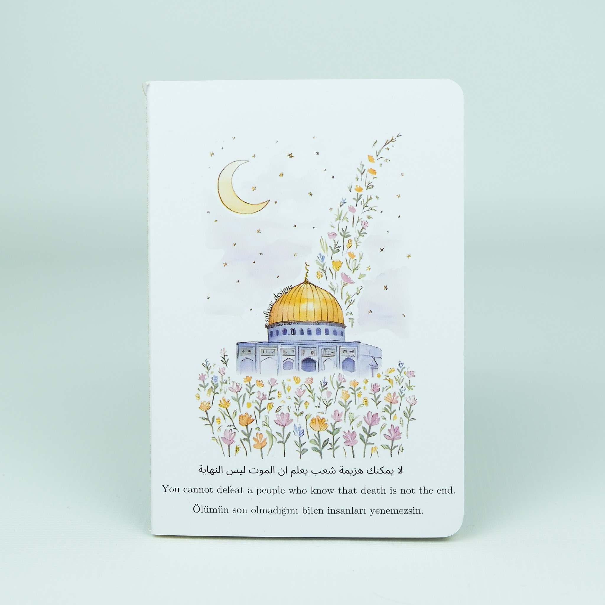 Çiçekli Palestine Mini Defter