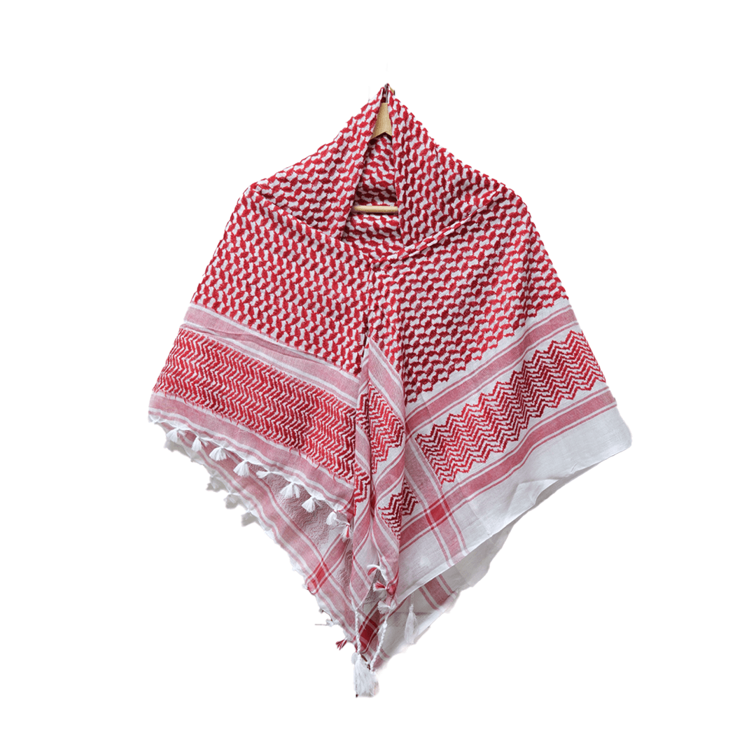 Orijinal Kırmızı Püsküllü Filistin Kefiyesi 