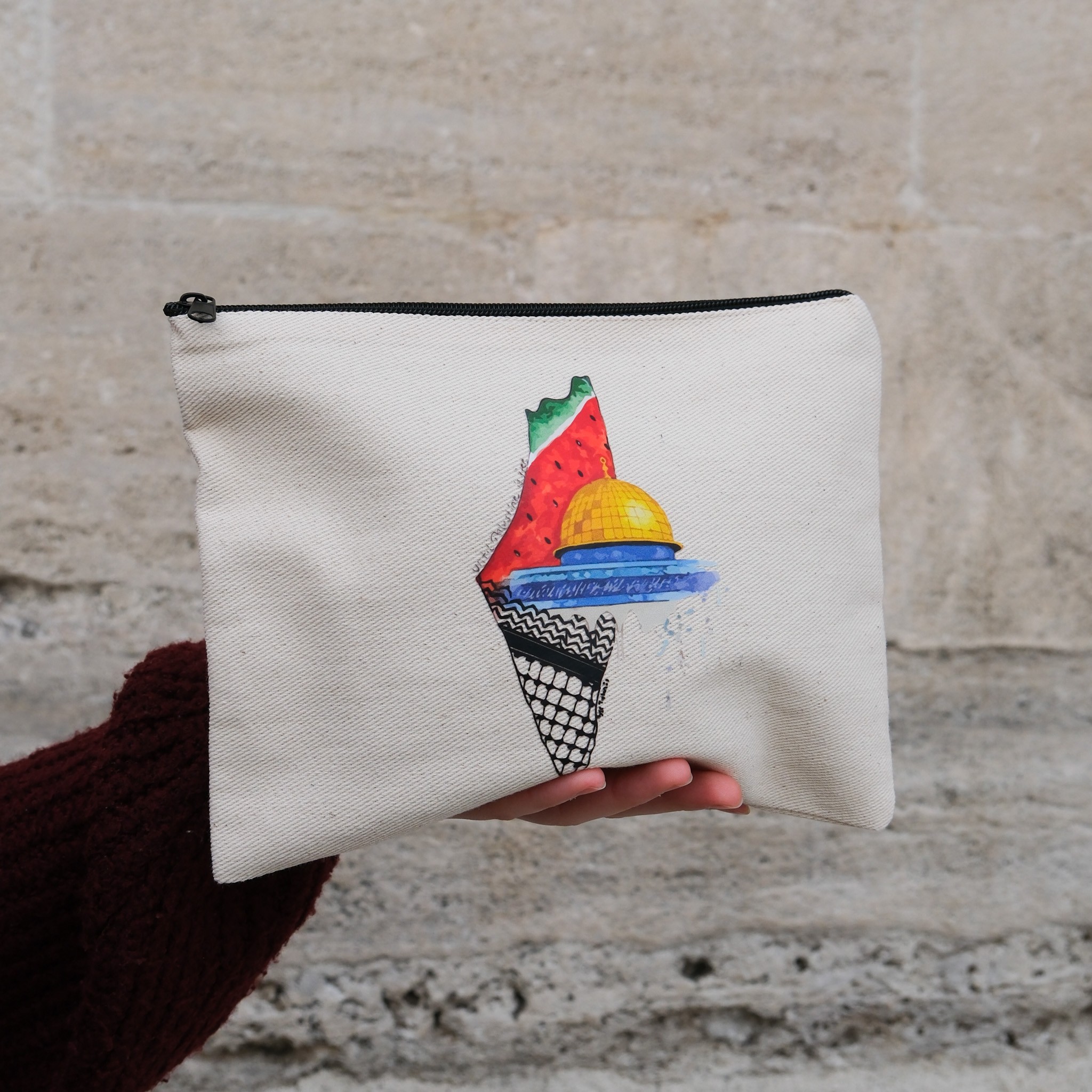 Harita Aksa Clutch  - Beyaz