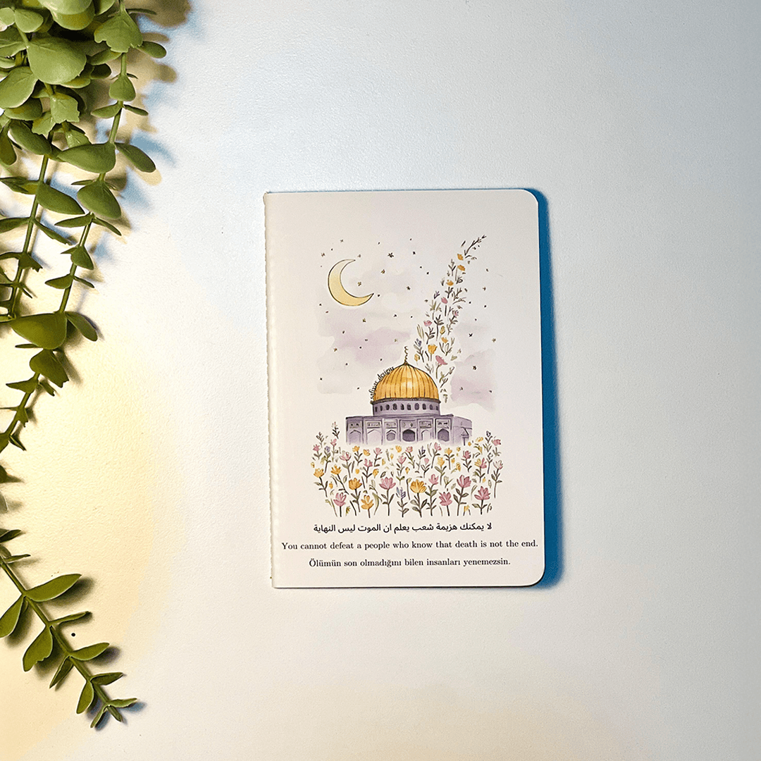 Çiçekli Aksa Mini Defter  - Çizgili
