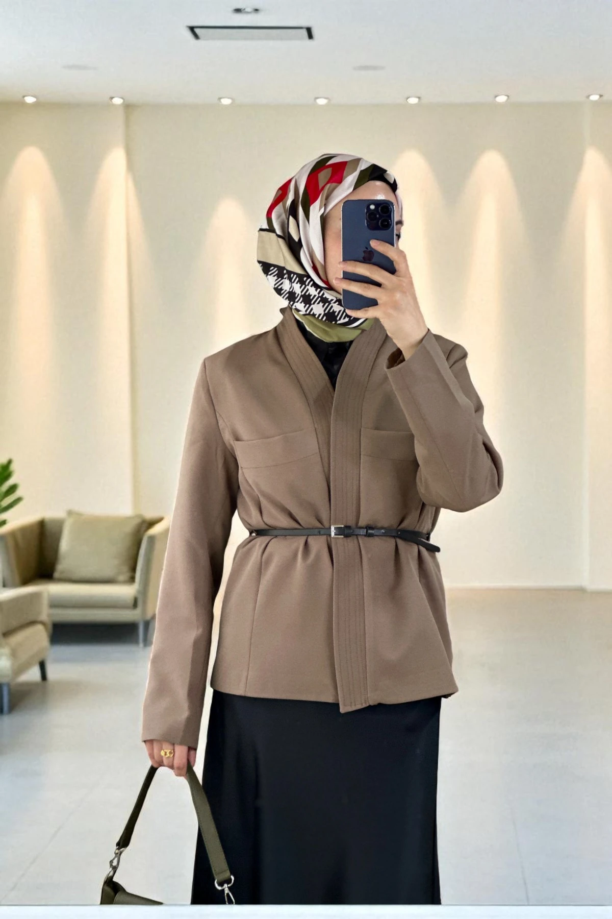 Andera Deri Kemer Detaylı Ceket - KOYU HAKİ