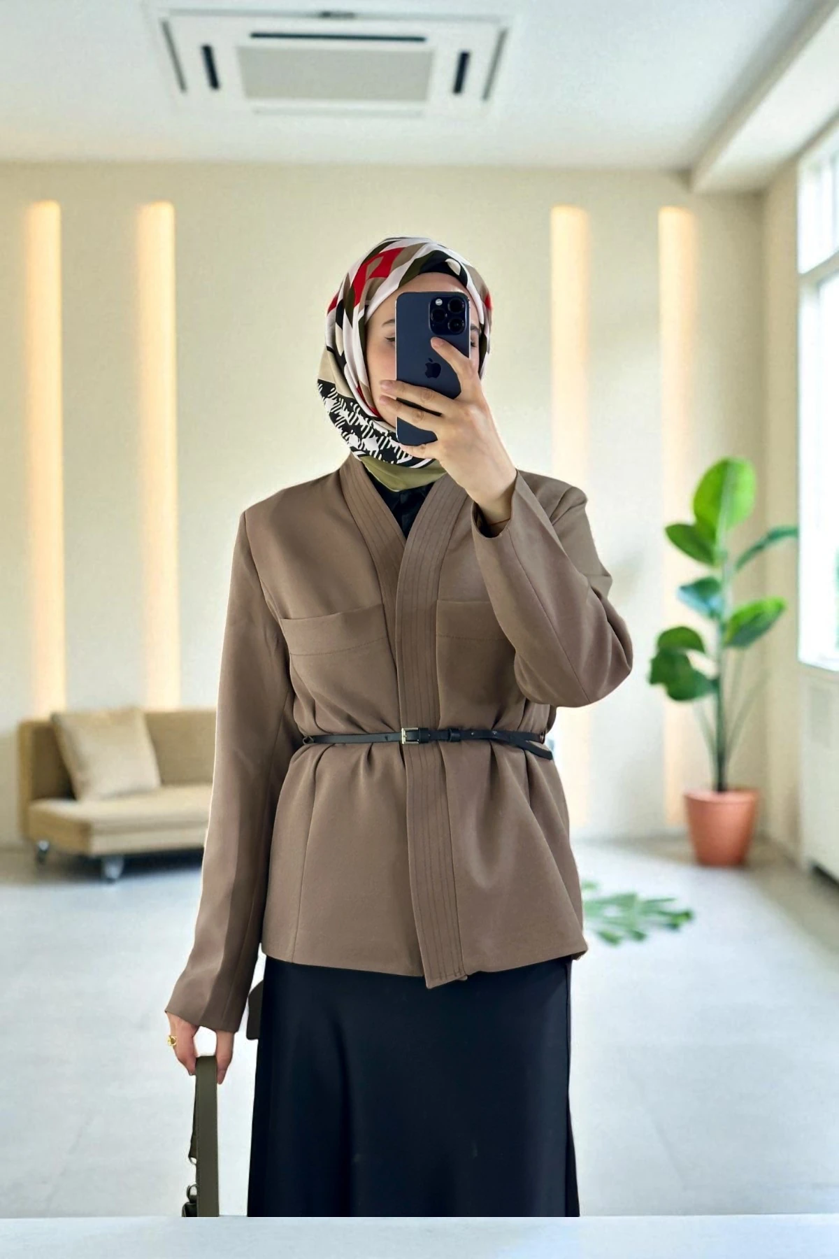 Andera Deri Kemer Detaylı Ceket - KOYU HAKİ