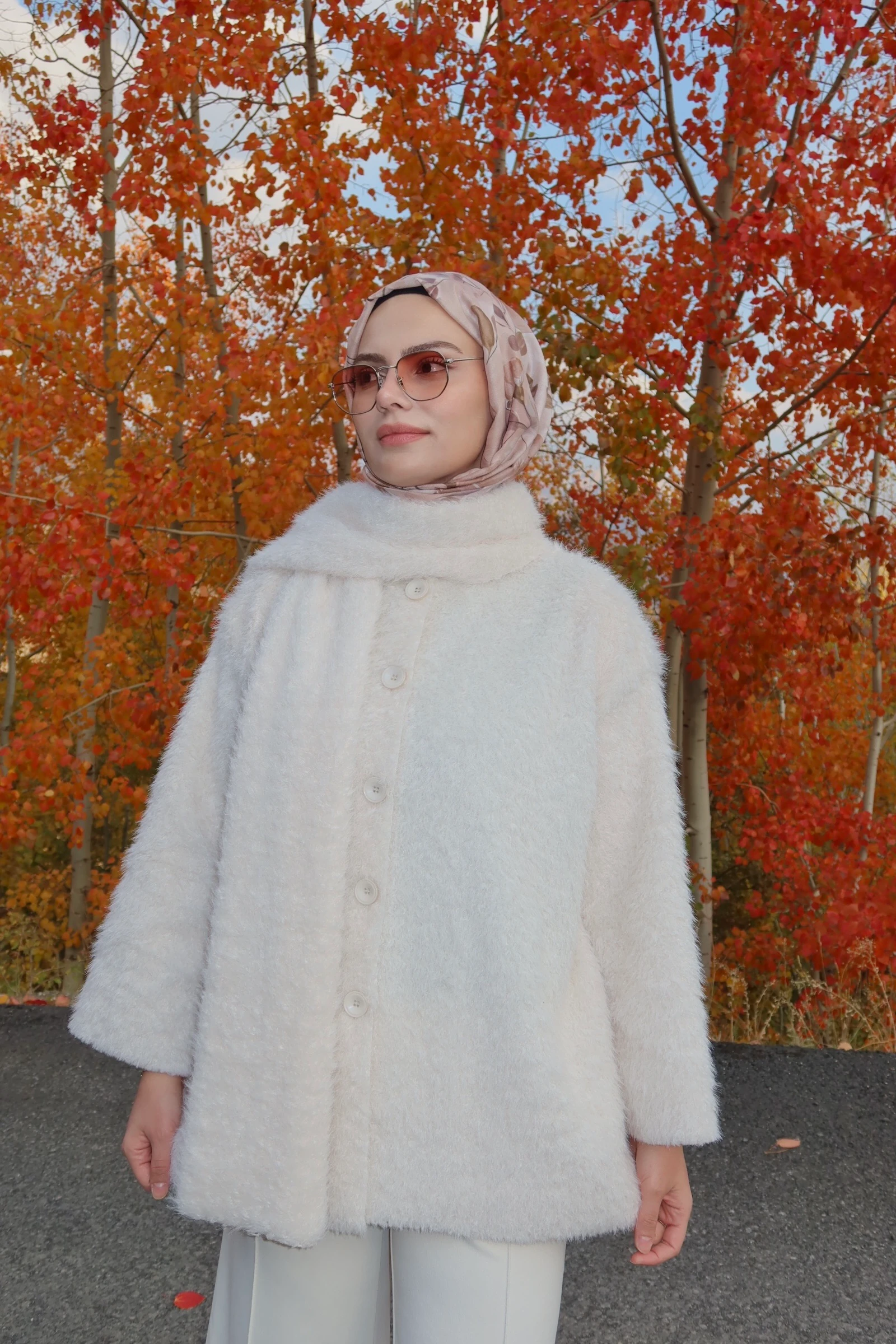 Atkılı Pinterest Ceket - KREM