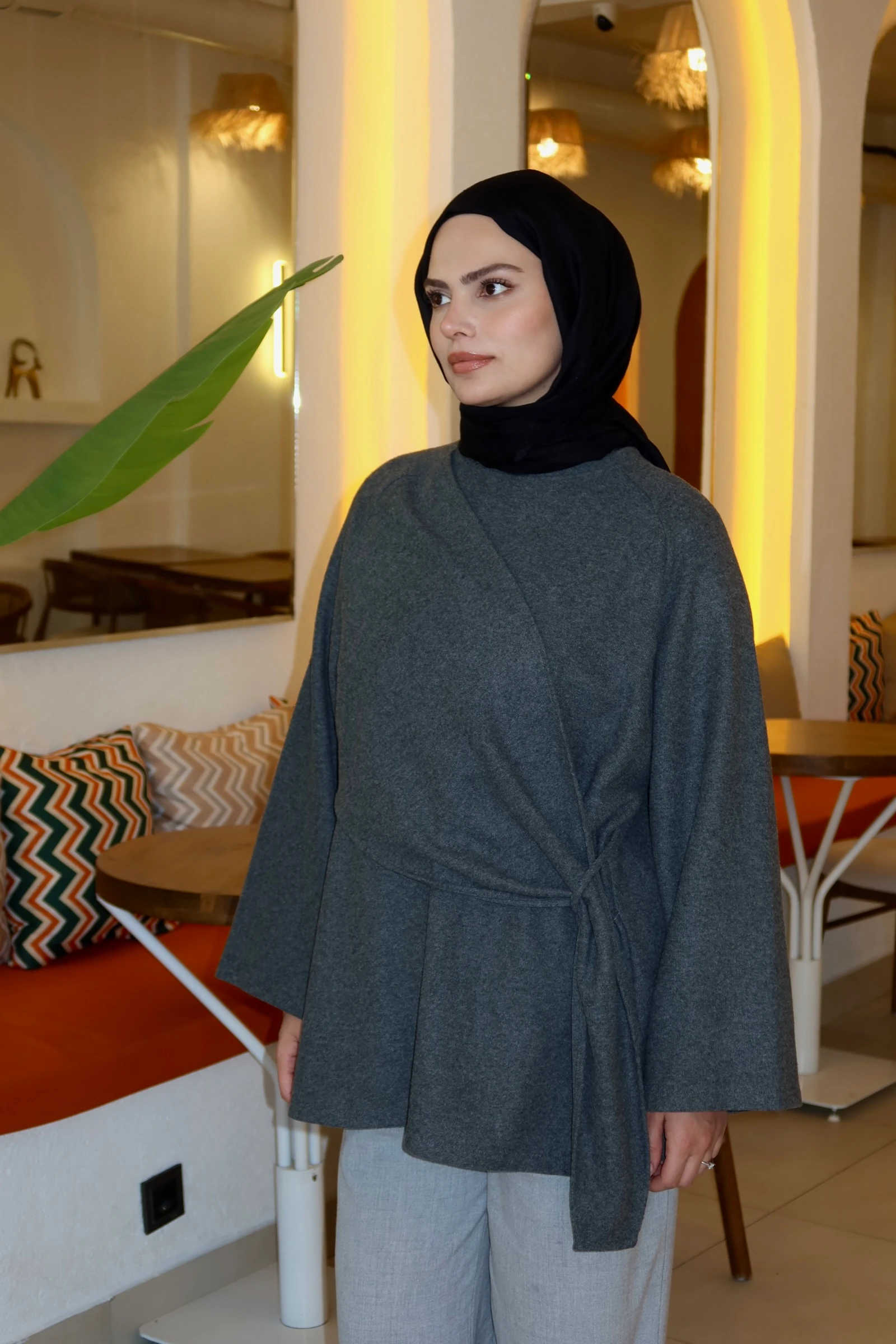 Siena Kuşaklı Kazak - ANTRASİT