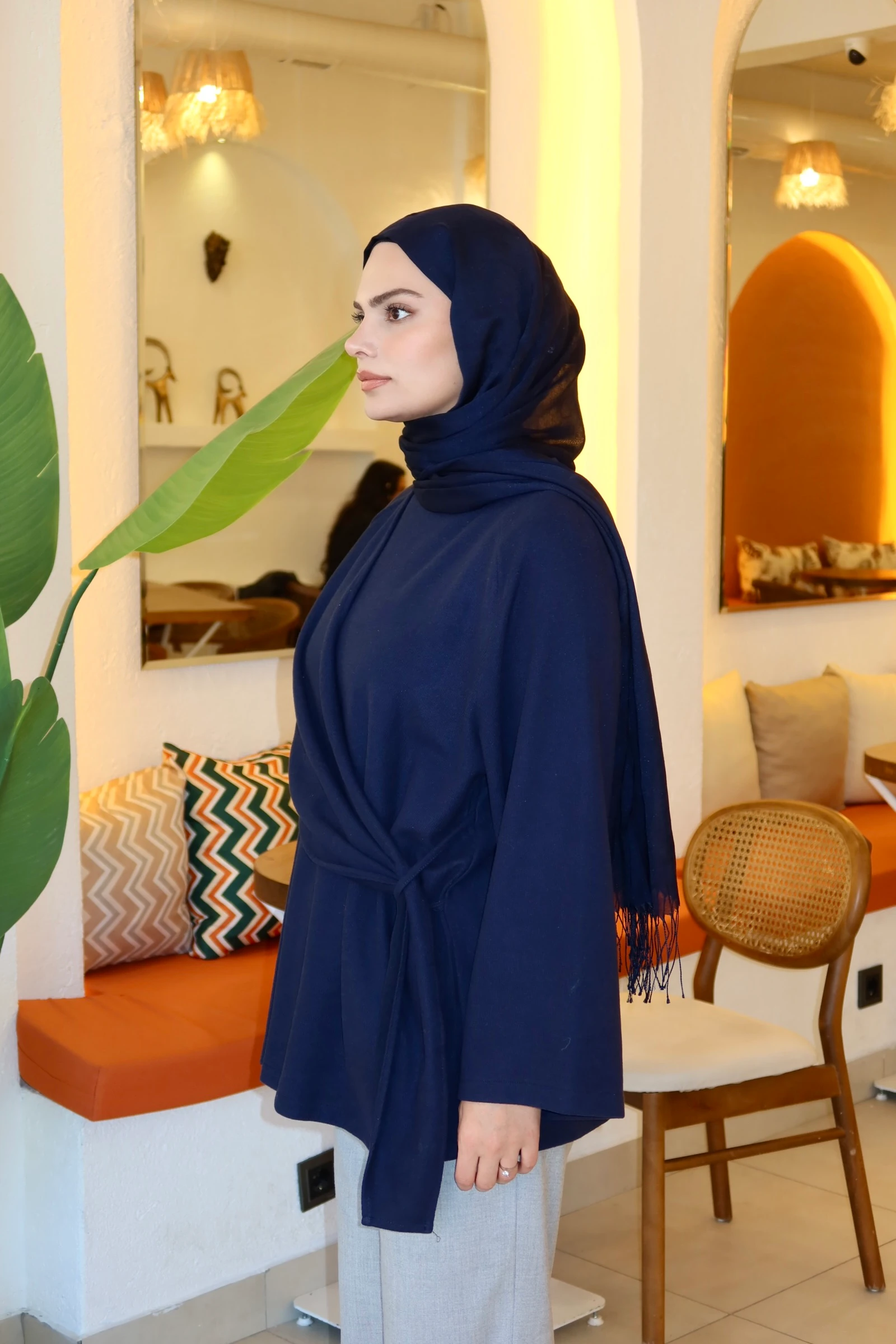 Siena Kuşaklı Kazak - LACİVERT