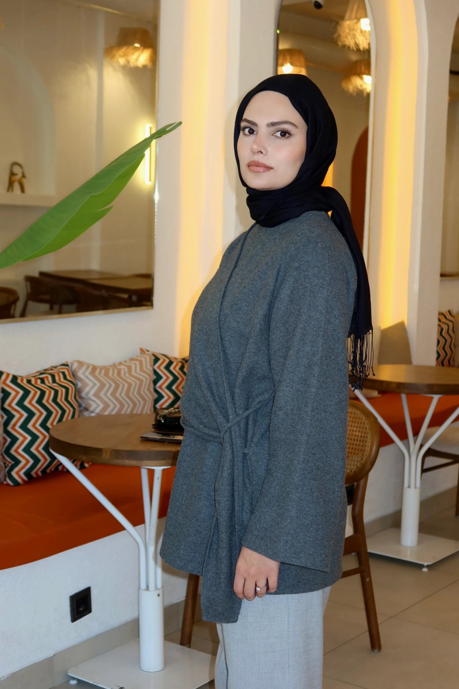 Siena Kuşaklı Kazak - ANTRASİT