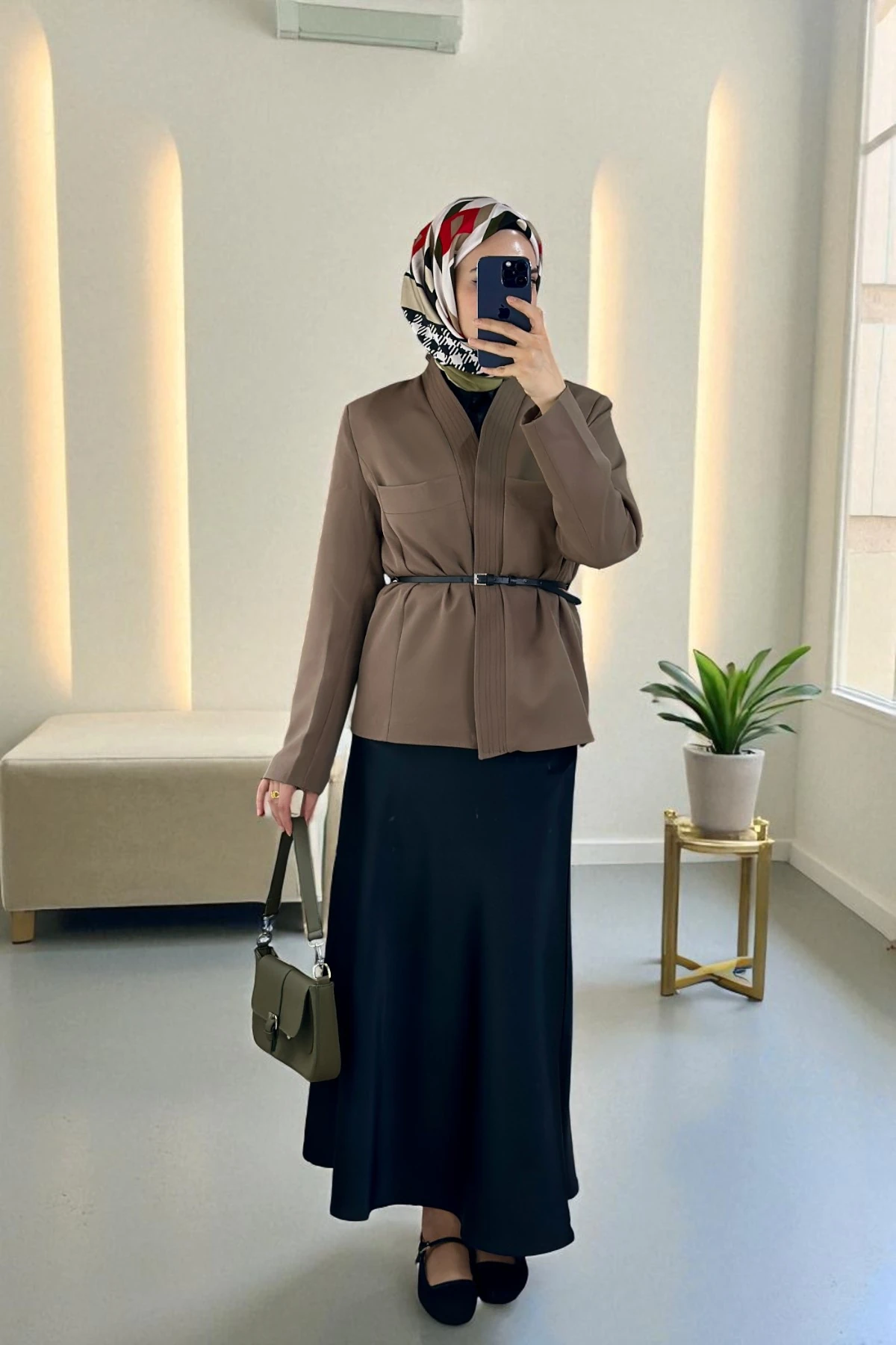 Andera Deri Kemer Detaylı Ceket - KOYU HAKİ