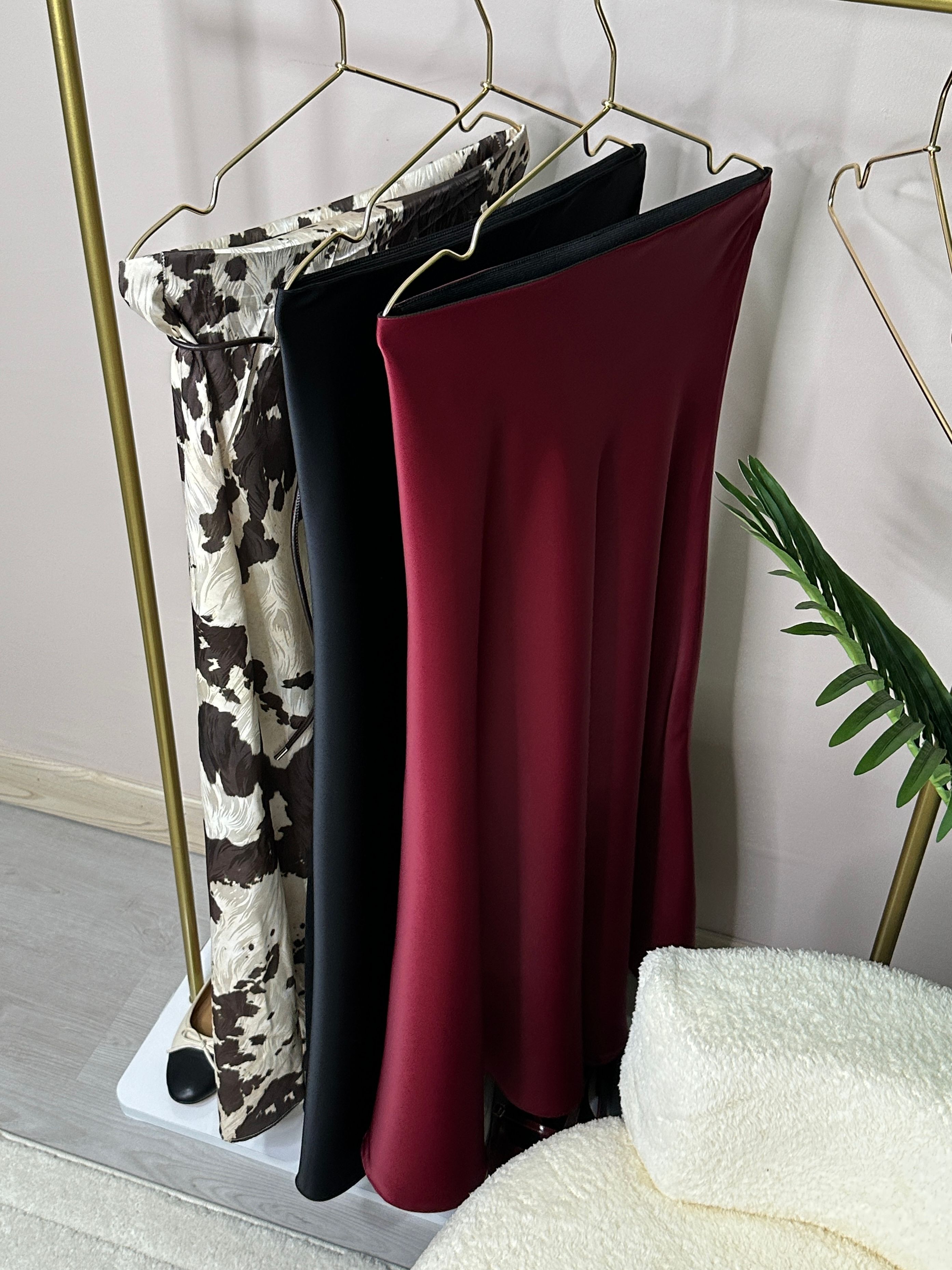 Zara Saten Etek - BORDO