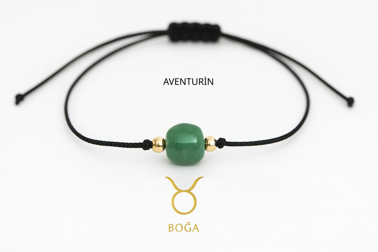 Boğa Burcu Doğal Taş Bileklik – Aventurin, Gül Kuvars ve Yeşim Enerji Kombinasyonu