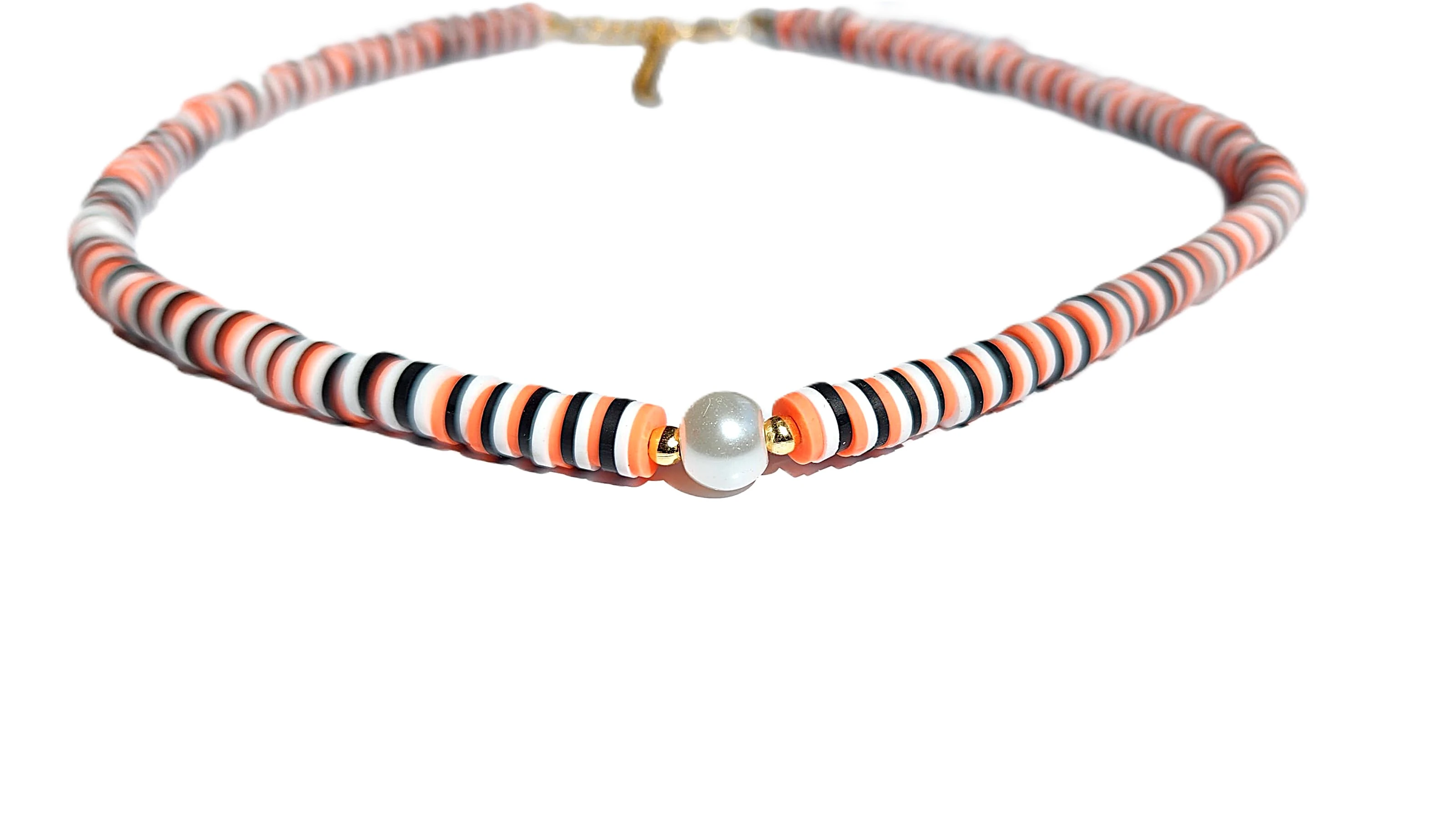 Cam İnci Detaylı Renkli Fimo Boncuklu Kadın Kolye