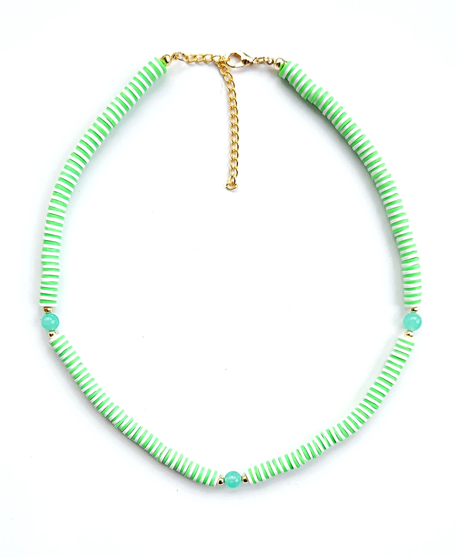 Yeşil Ceyt Doğal Taşlı Renkli Kadın Kolye