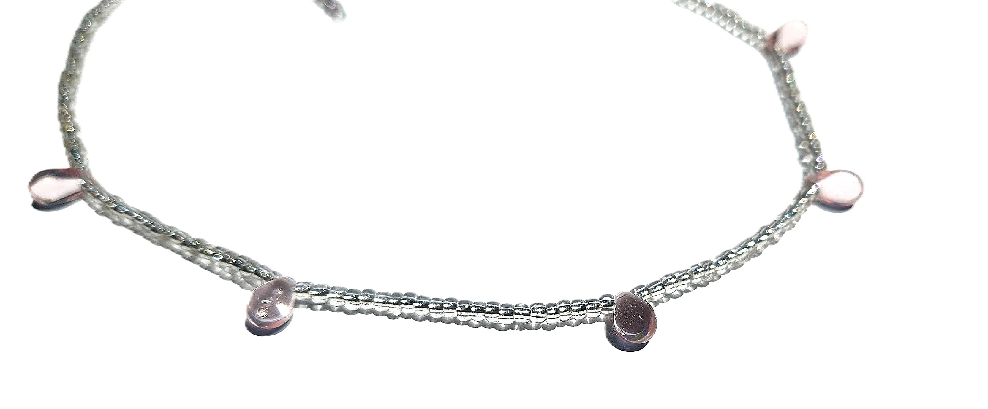 Rose Drop – Şeffaf Boncuklu Damla Taşlı Zarif Zincir Kolye