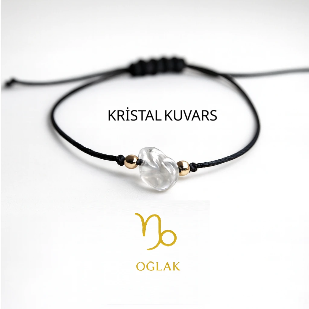 Oğlak Burcu Doğal Taş Bileklik – Obsidyen, Kristal Kuvars, Ametist Enerji Kombinasyonu