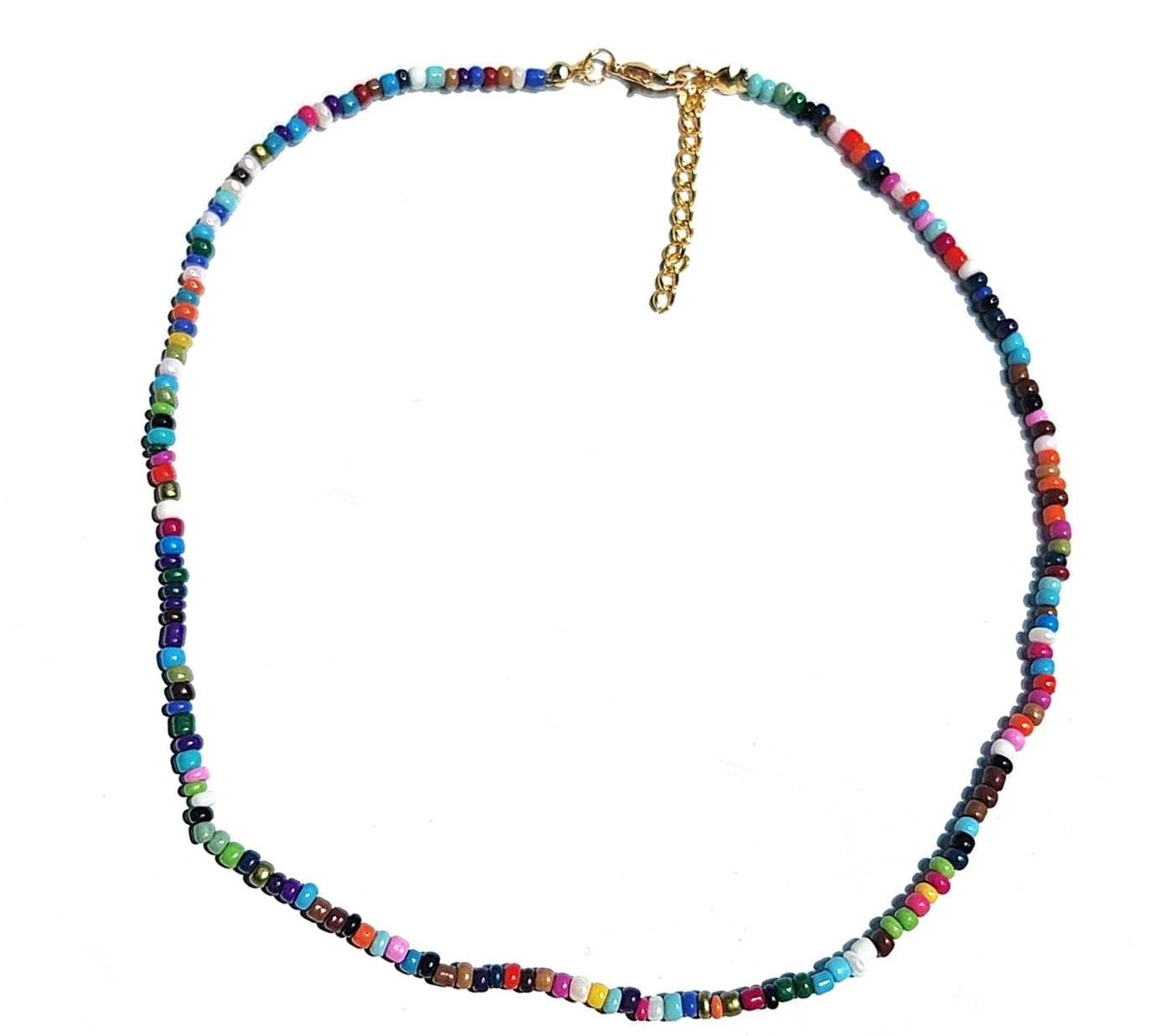 ColorPop – Renkli Cam Boncuklu El Yapımı Kısa Kolye