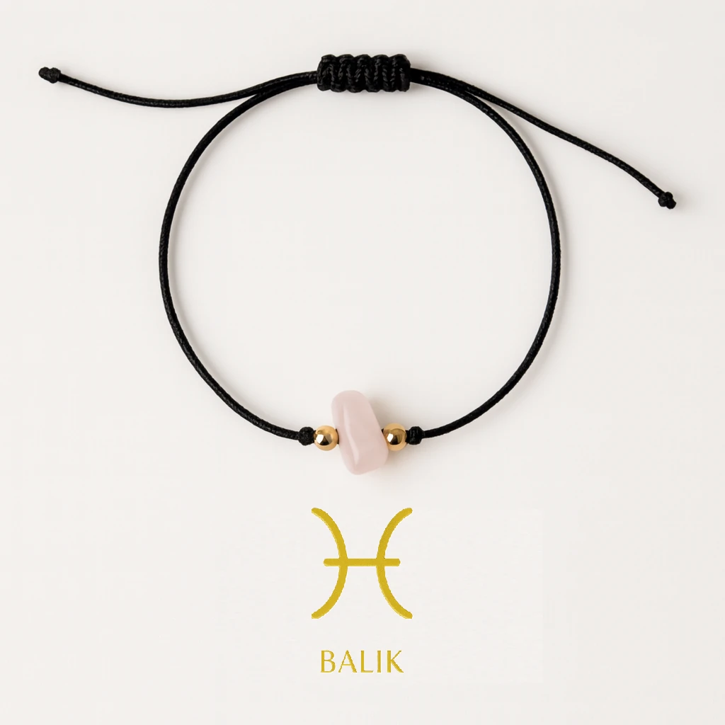 Balık Burcu Doğal Taş Bileklik – Aytaşı, Ametist, Akuamarin, Gül Kuvars Enerji Kombinasyonu