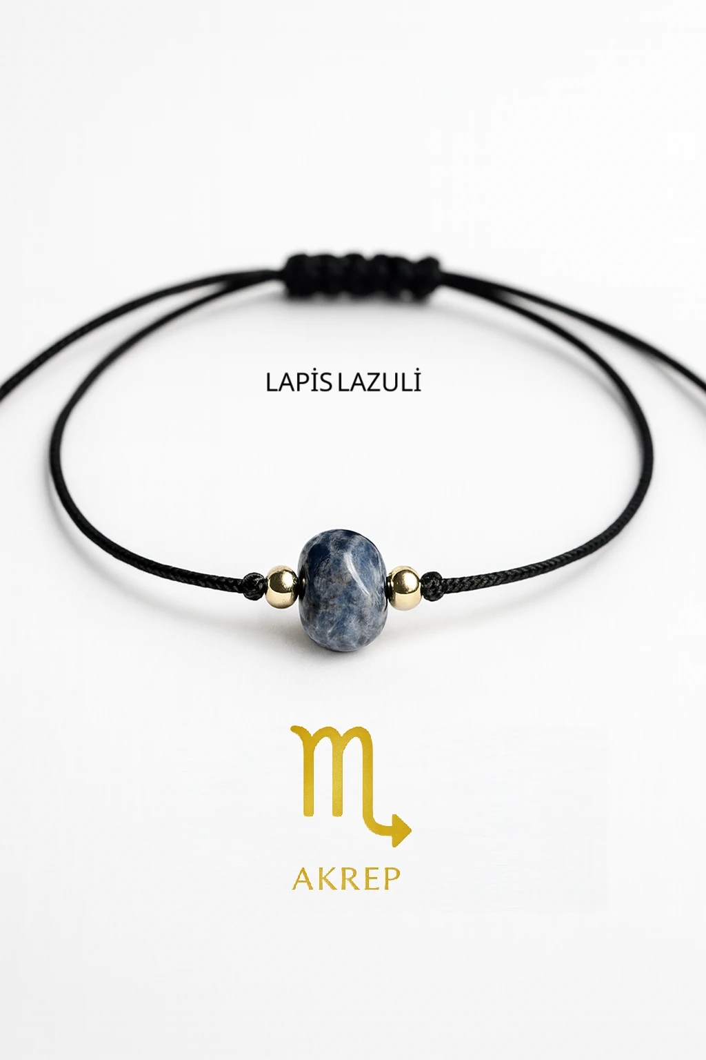 Akrep Burcu Doğal Taş Bileklik – Obsidyen, Lapis Lazuli, Akuamarin, Ametist Enerji Kombinasyonu