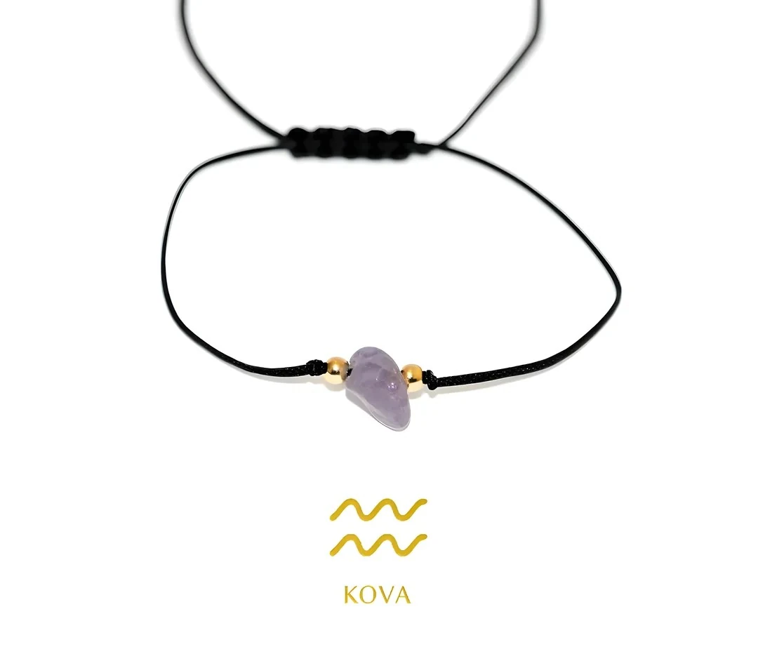 Kova Burcu Doğal Taş Bileklik – Lapis Lazuli, Ametist, Akuamarin Enerji Kombinasyonu