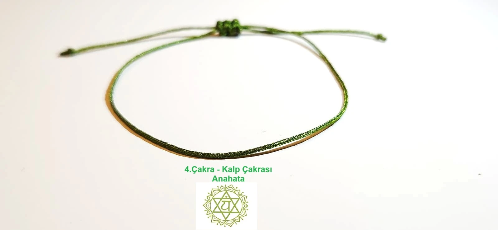 Yeşil İpli Kalp Çakra Bilekliği