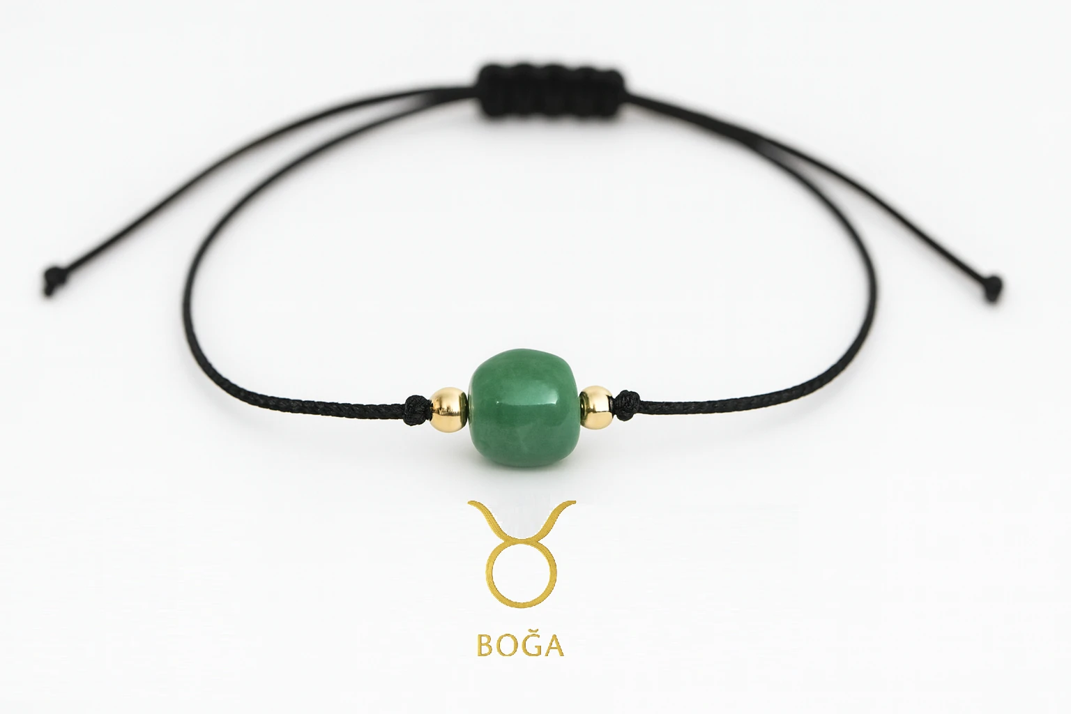Boğa Burcu Doğal Taş Bileklik – Aventurin, Gül Kuvars ve Yeşim Enerji Kombinasyonu