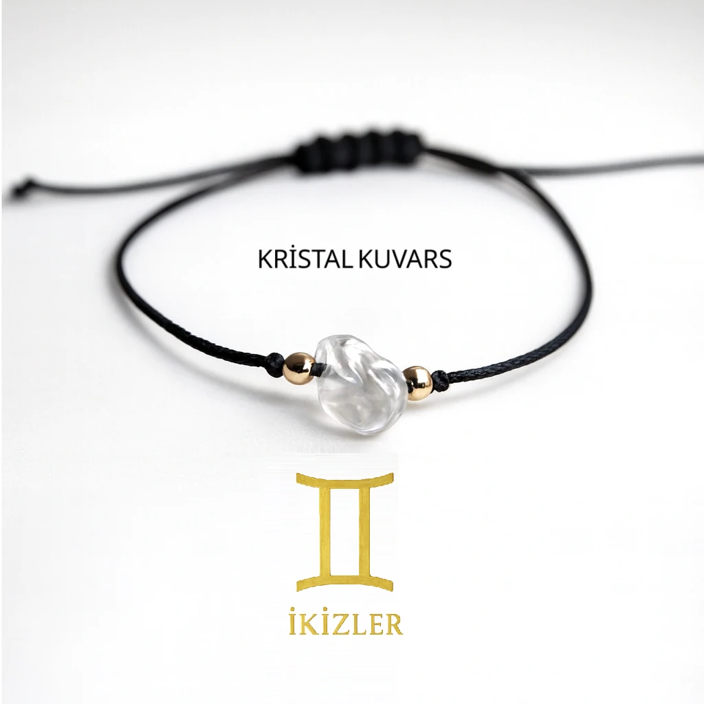 İkizler Burcu Doğal Taş Bileklik – Obsidyen, Apatit, Kristal Kuvars Enerji Kombinasyonu
