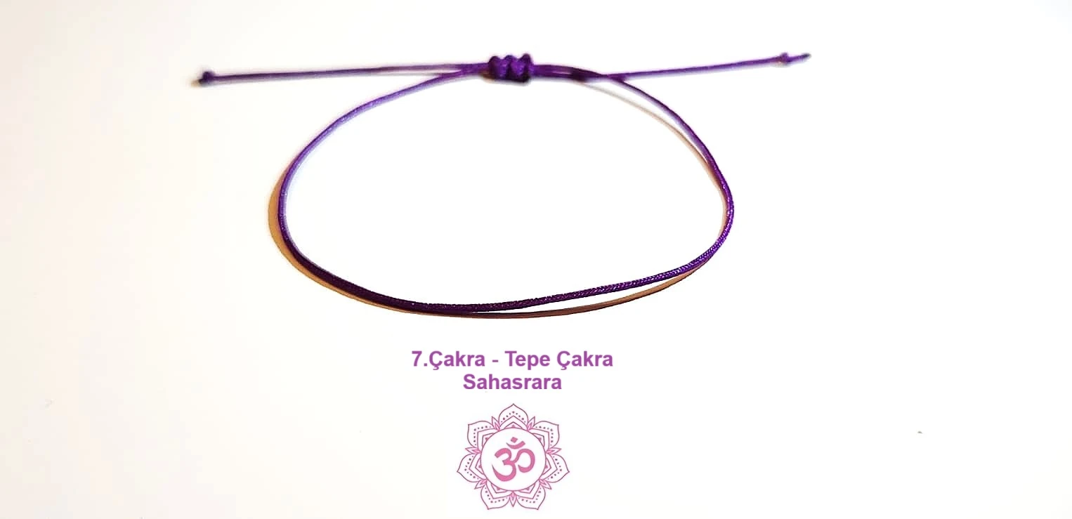 Mor İpli Taç Çakra Bilekliği