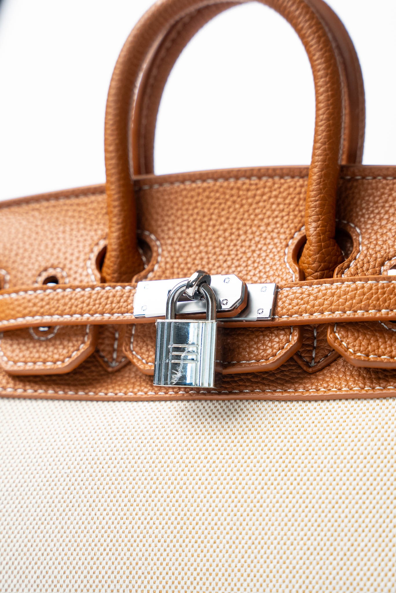 Small Bej Tote Natural Çanta 
