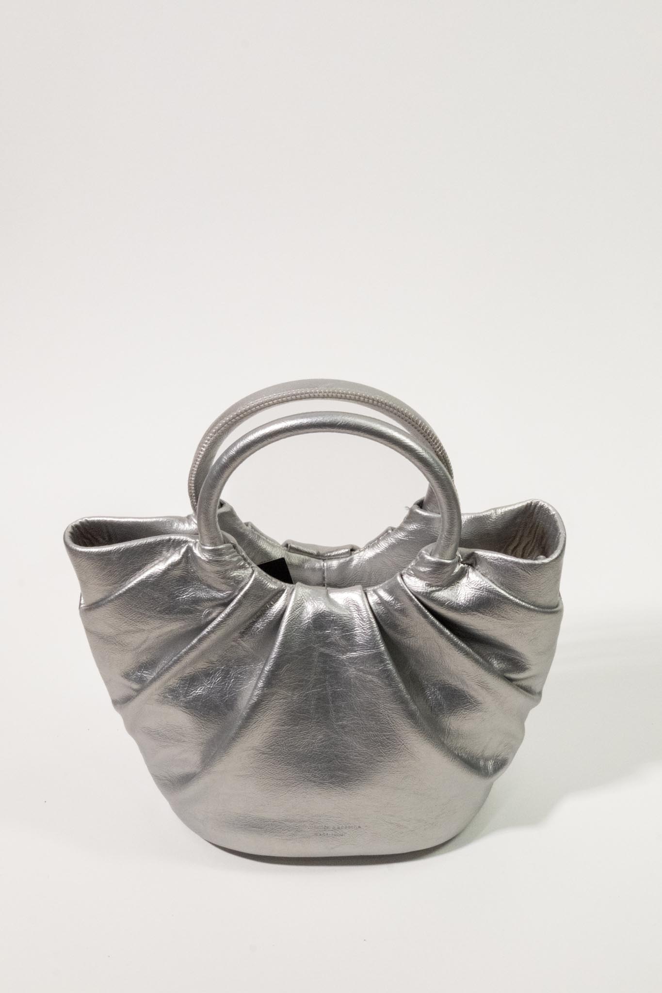 Metalik Saplı Oval Çanta