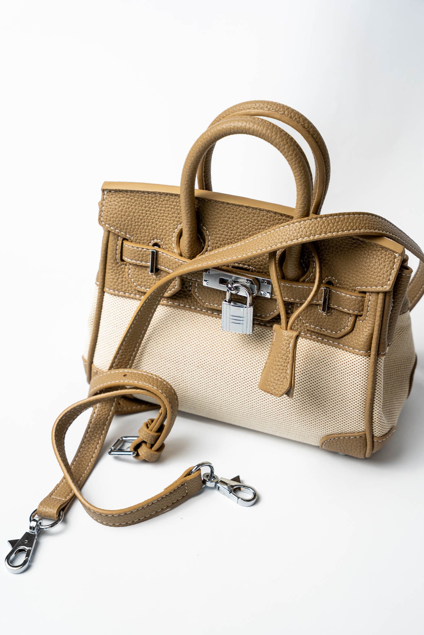 Small Bej Tote Natural Çanta
