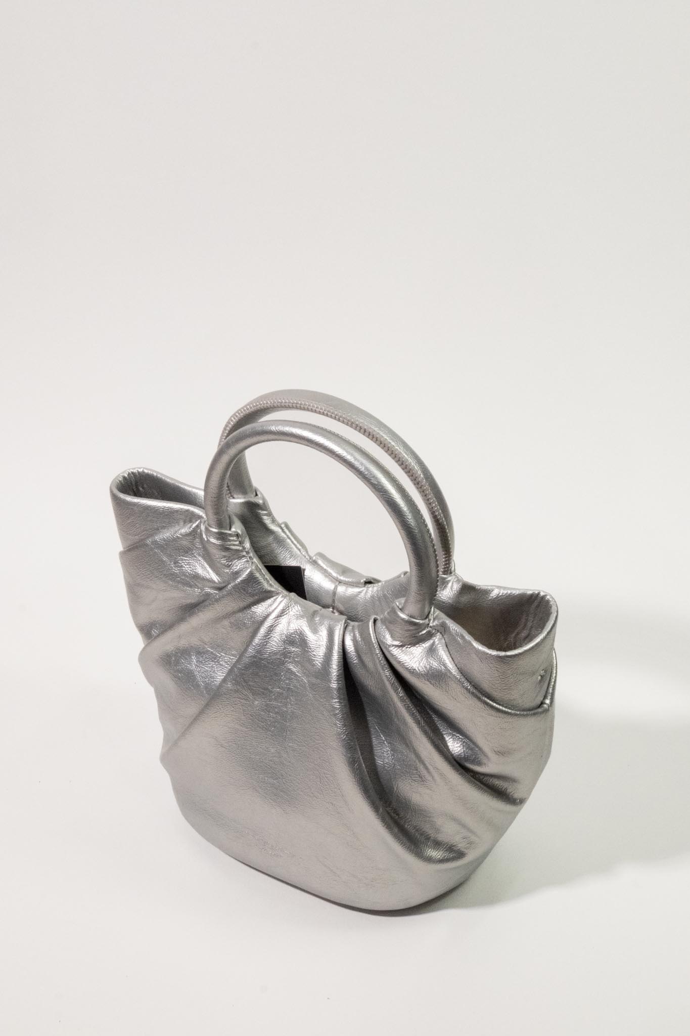 Metalik Saplı Oval Çanta