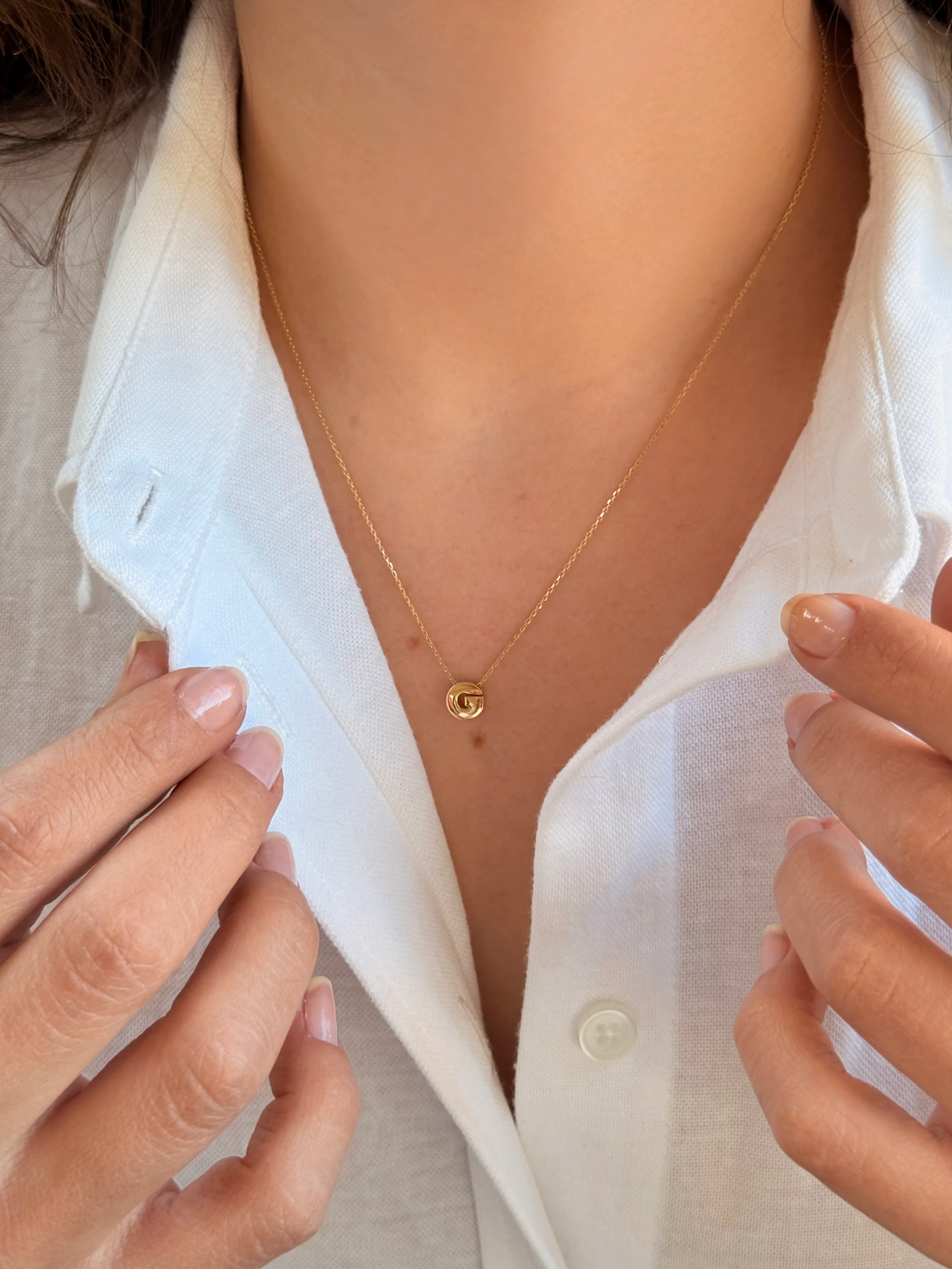 "G" Minimal Harfli Altın Kolye