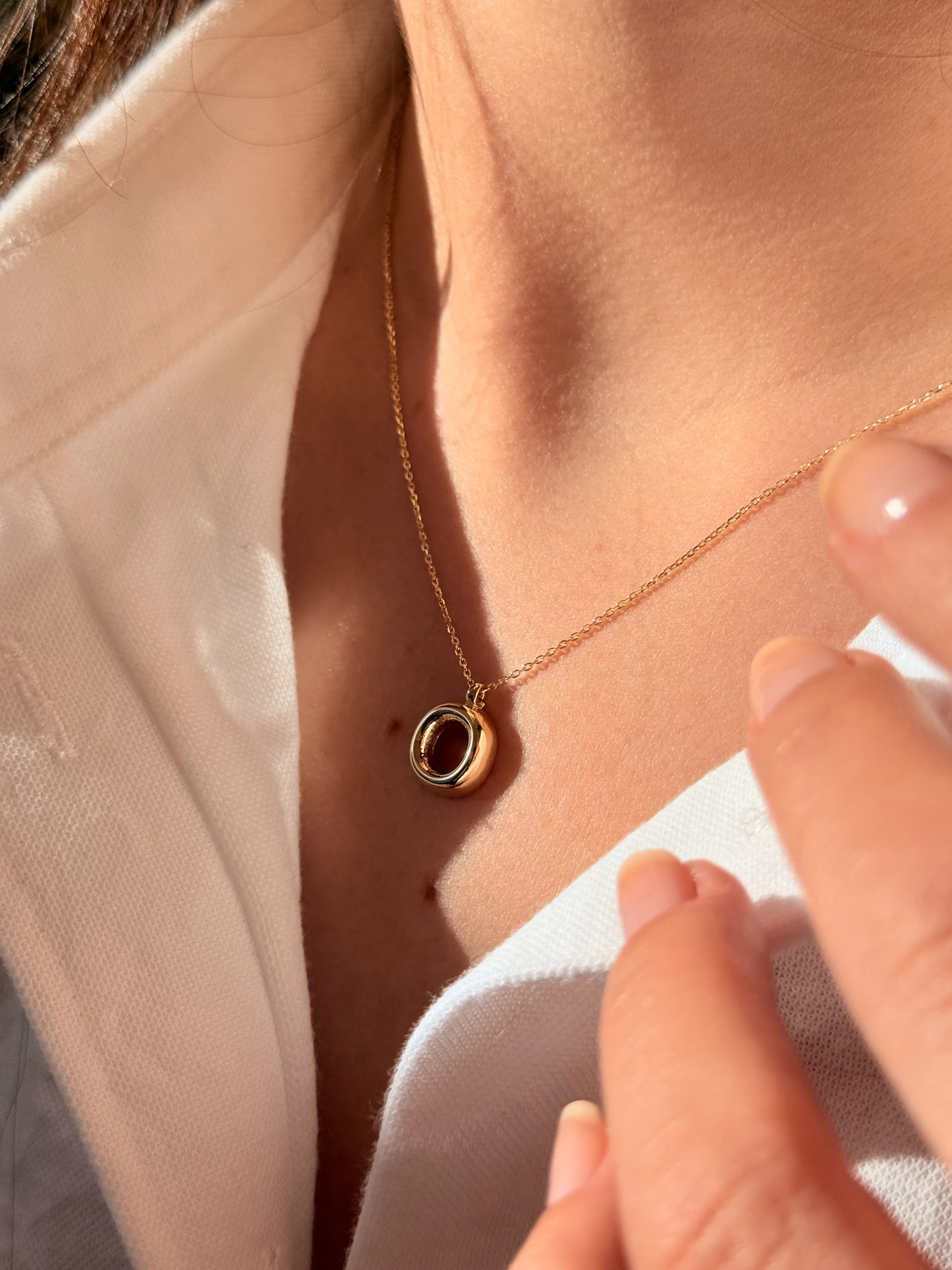 "O" Balon Harf Altın Kolye