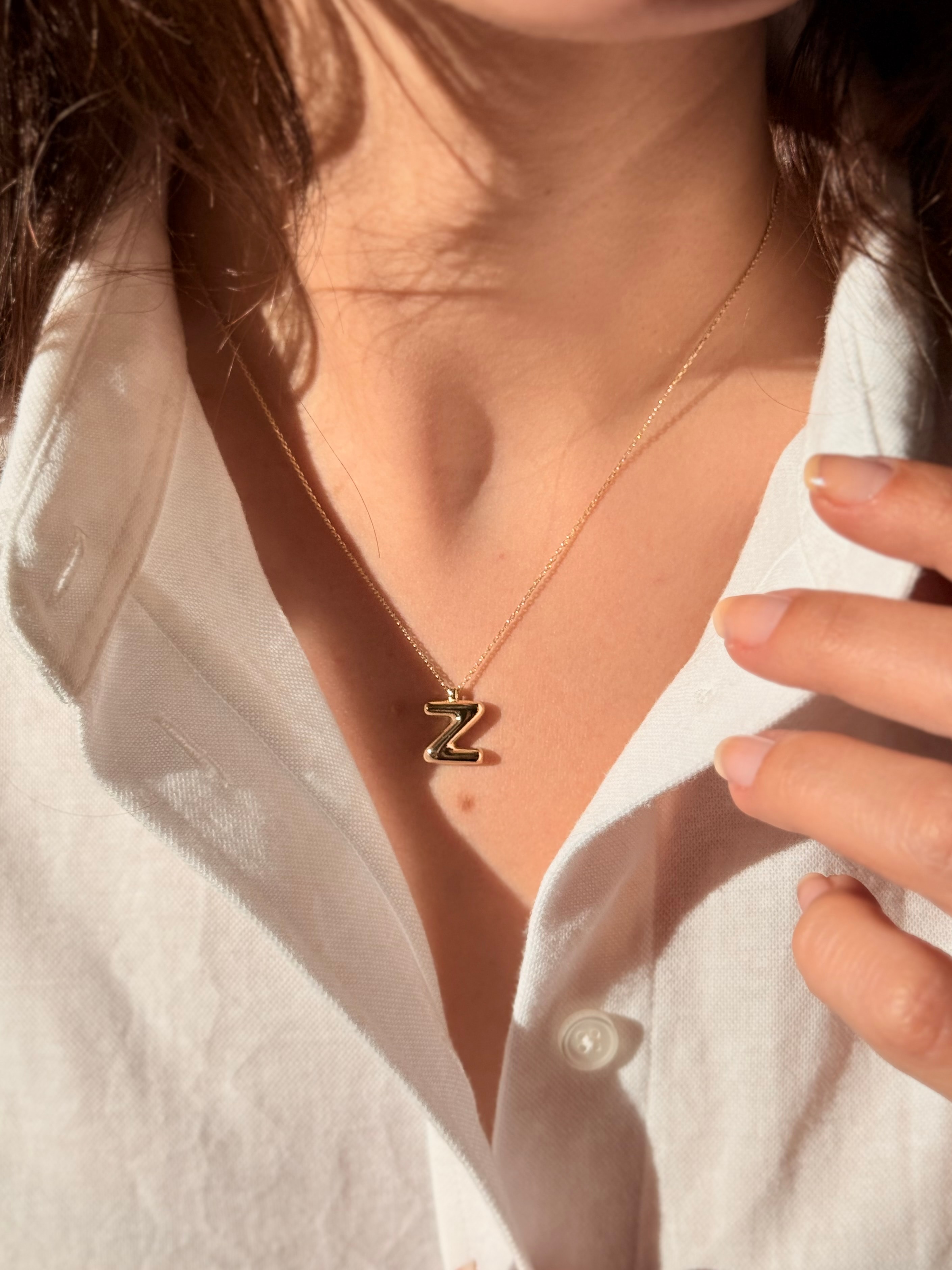"Z" Balon Harf Altın Kolye