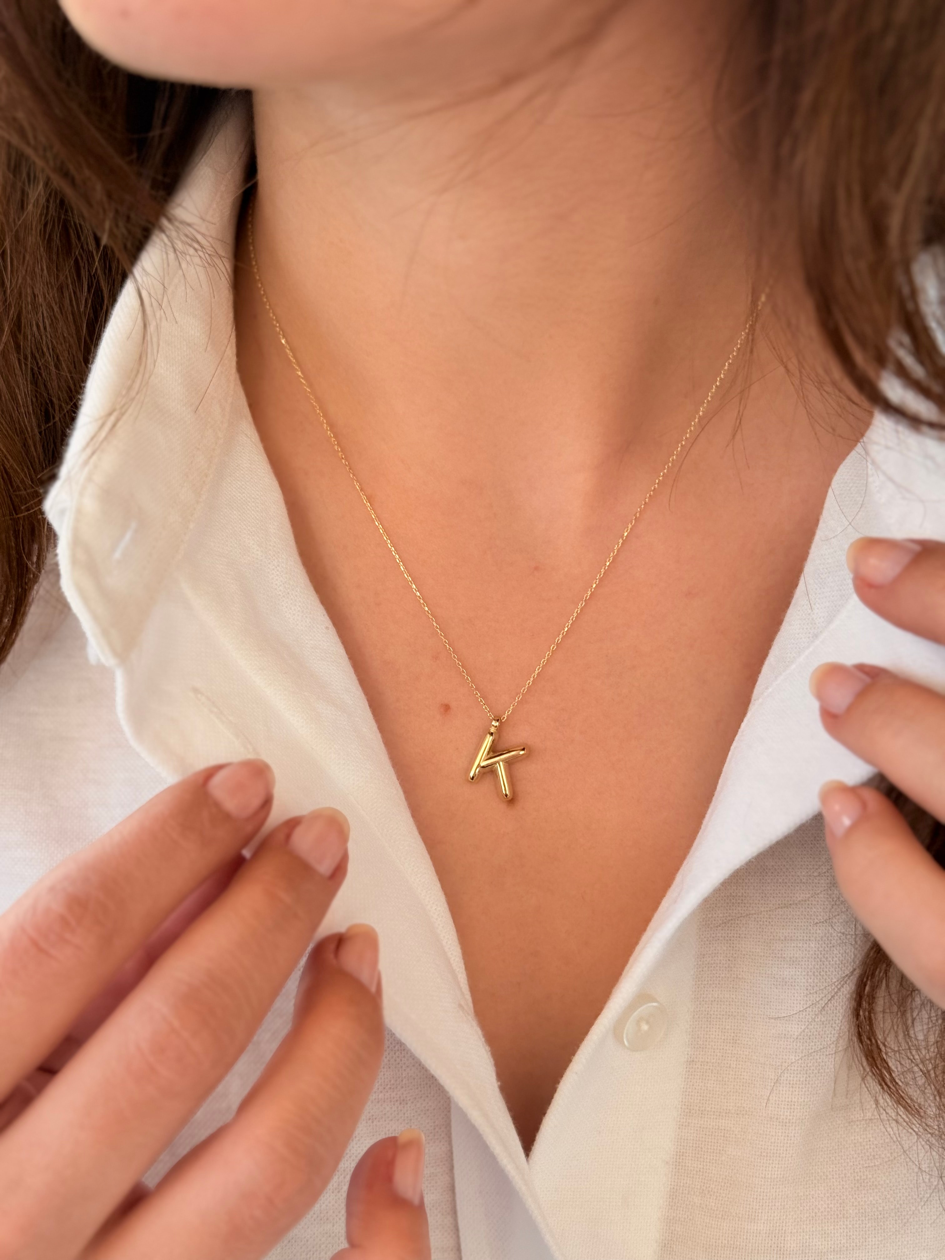 "K" Balon Harf Altın Kolye