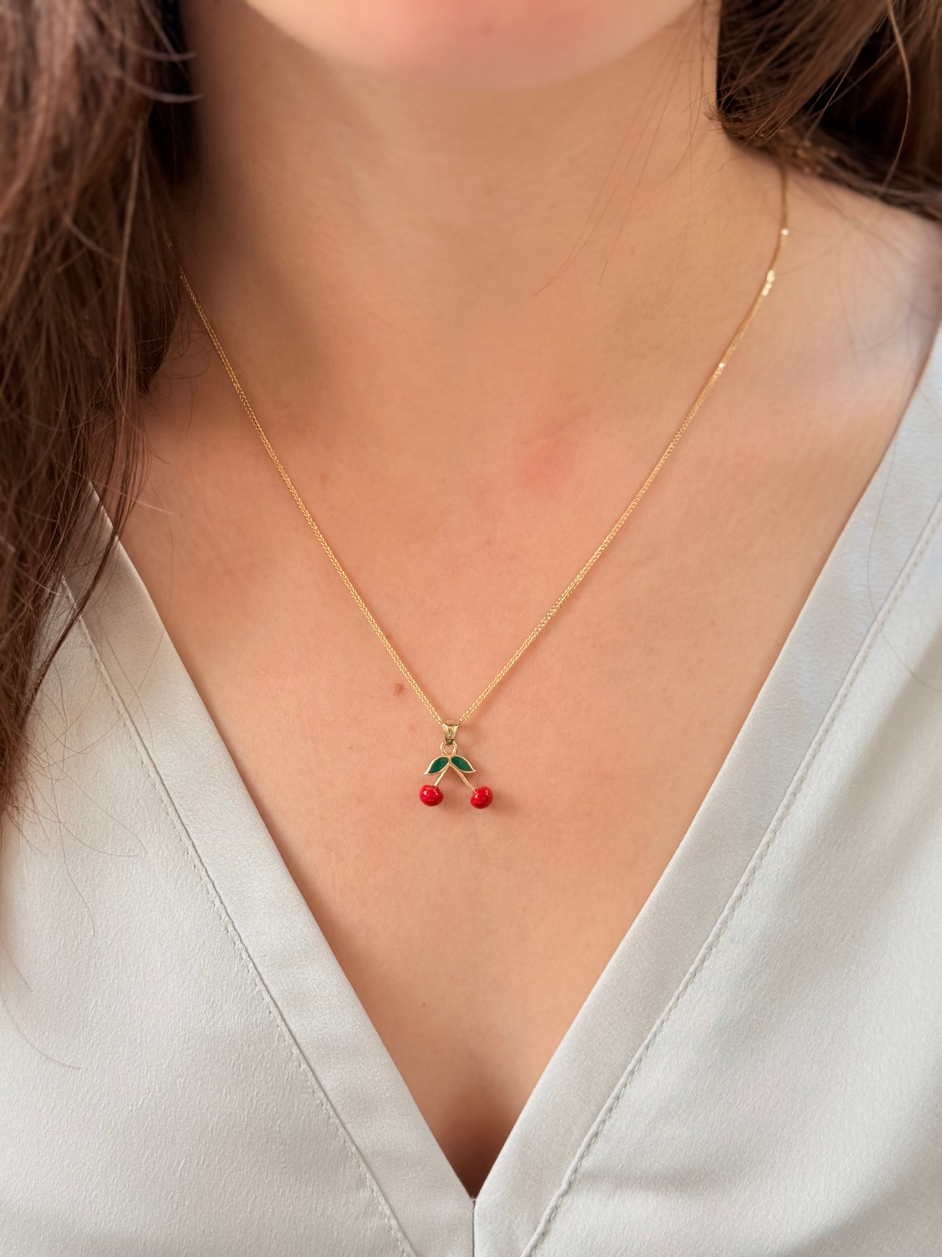 Kiraz Altın Kolye Ucu