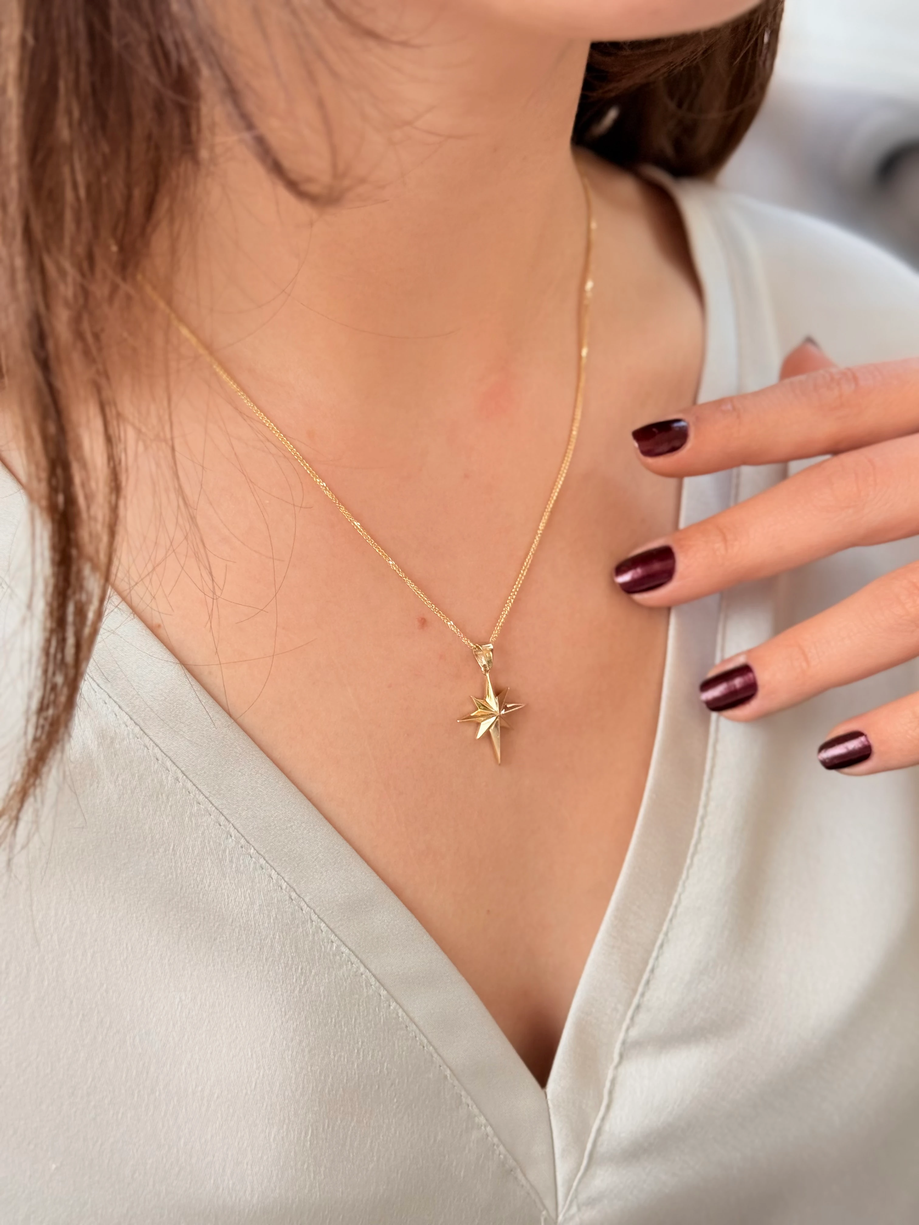 Kuzey Yıldızı Altın Kolye Ucu