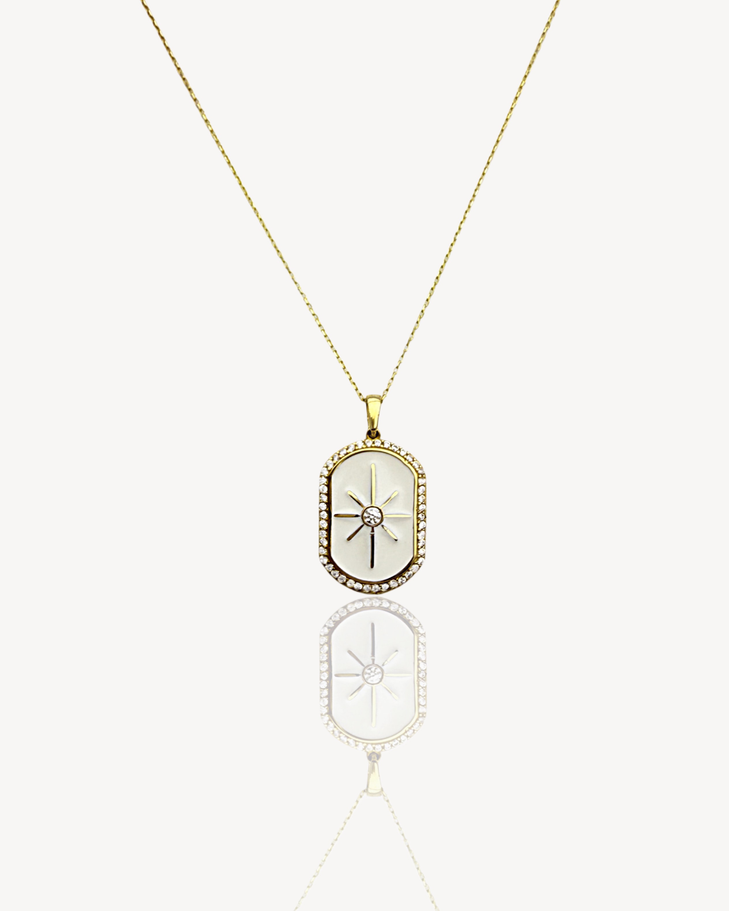 Ivy Beyaz Mineli Altın Kolye