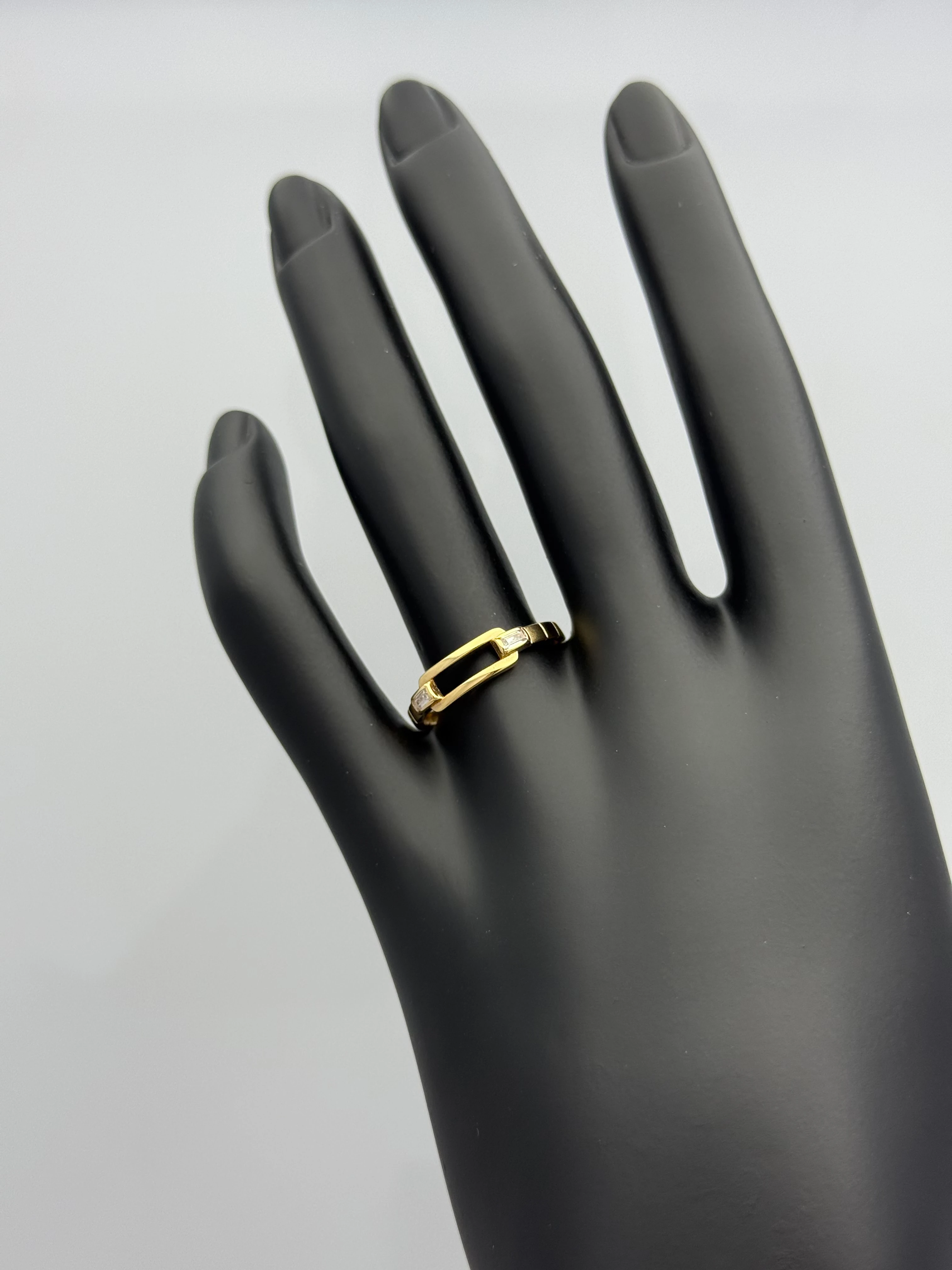 Riva Baget Taşlı Rose Altın Yüzük