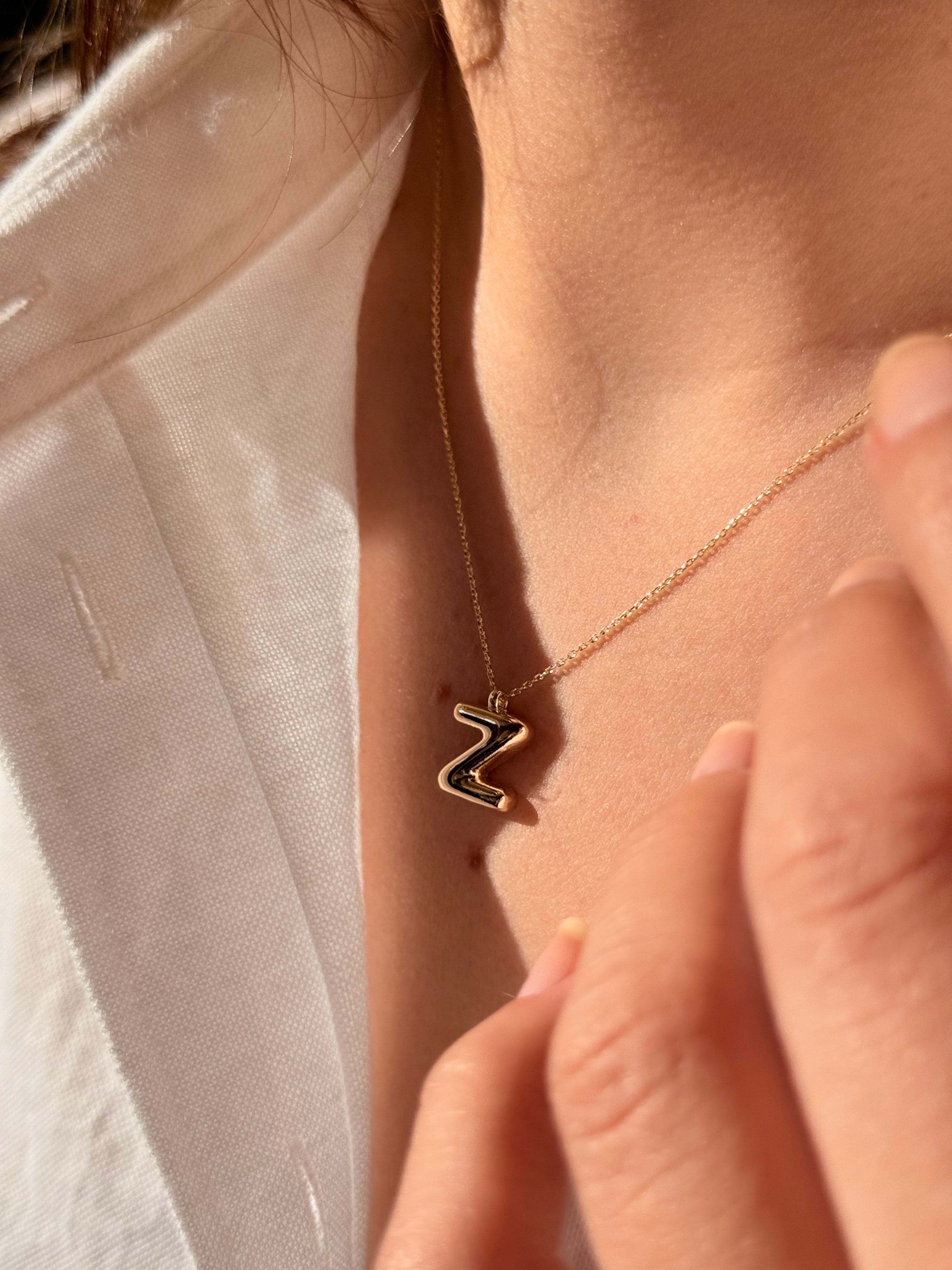 "Z" Balon Harf Altın Kolye