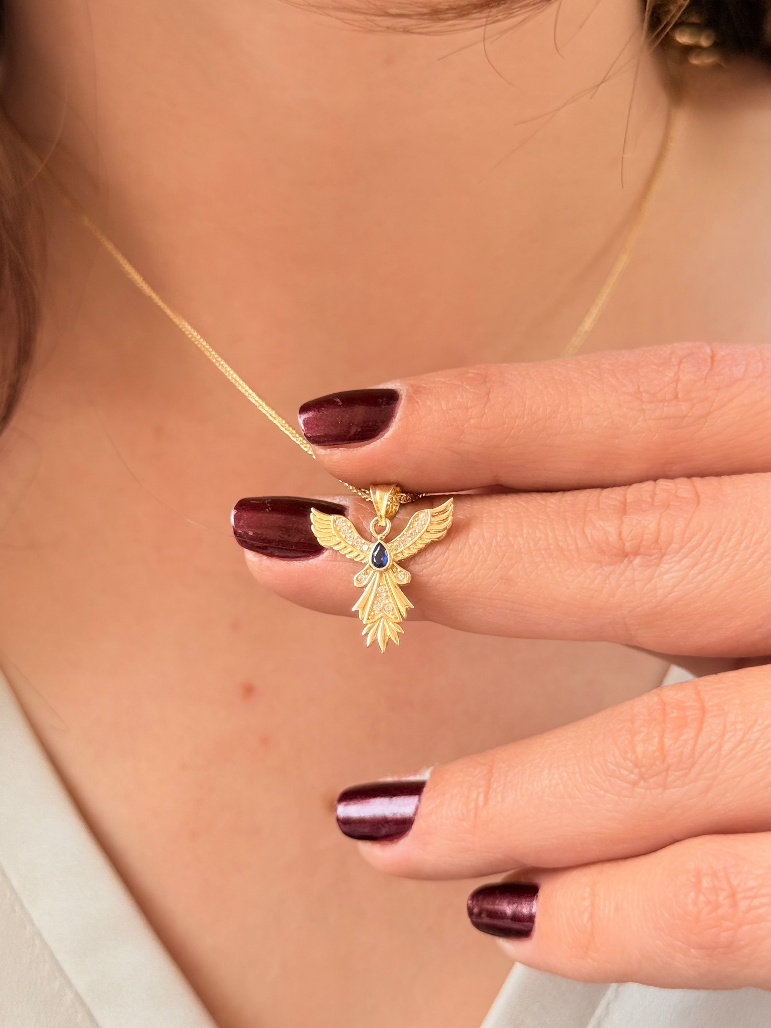 Anka Kuşu Altın Kolye Ucu