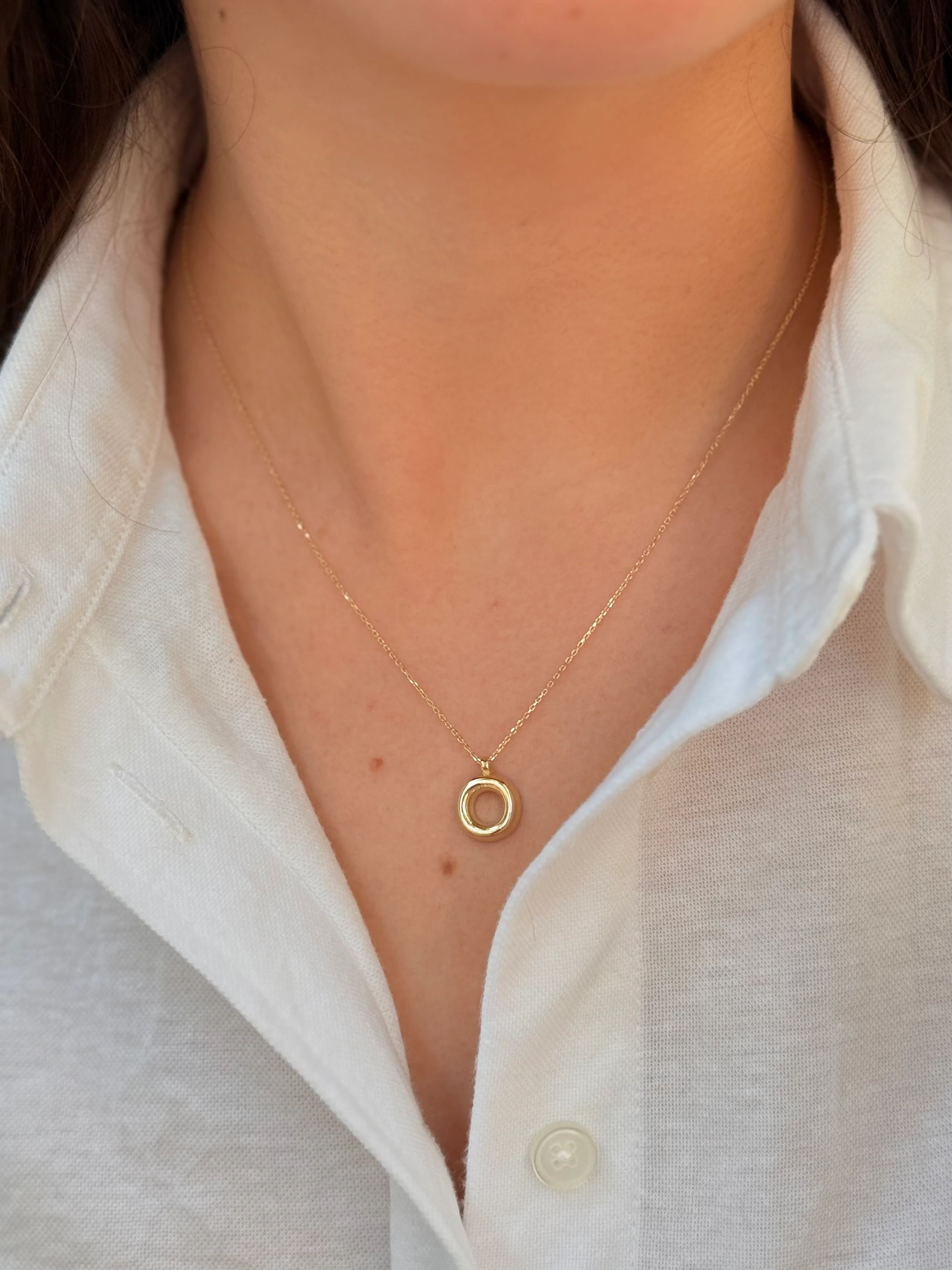 "O" Balon Harf Altın Kolye