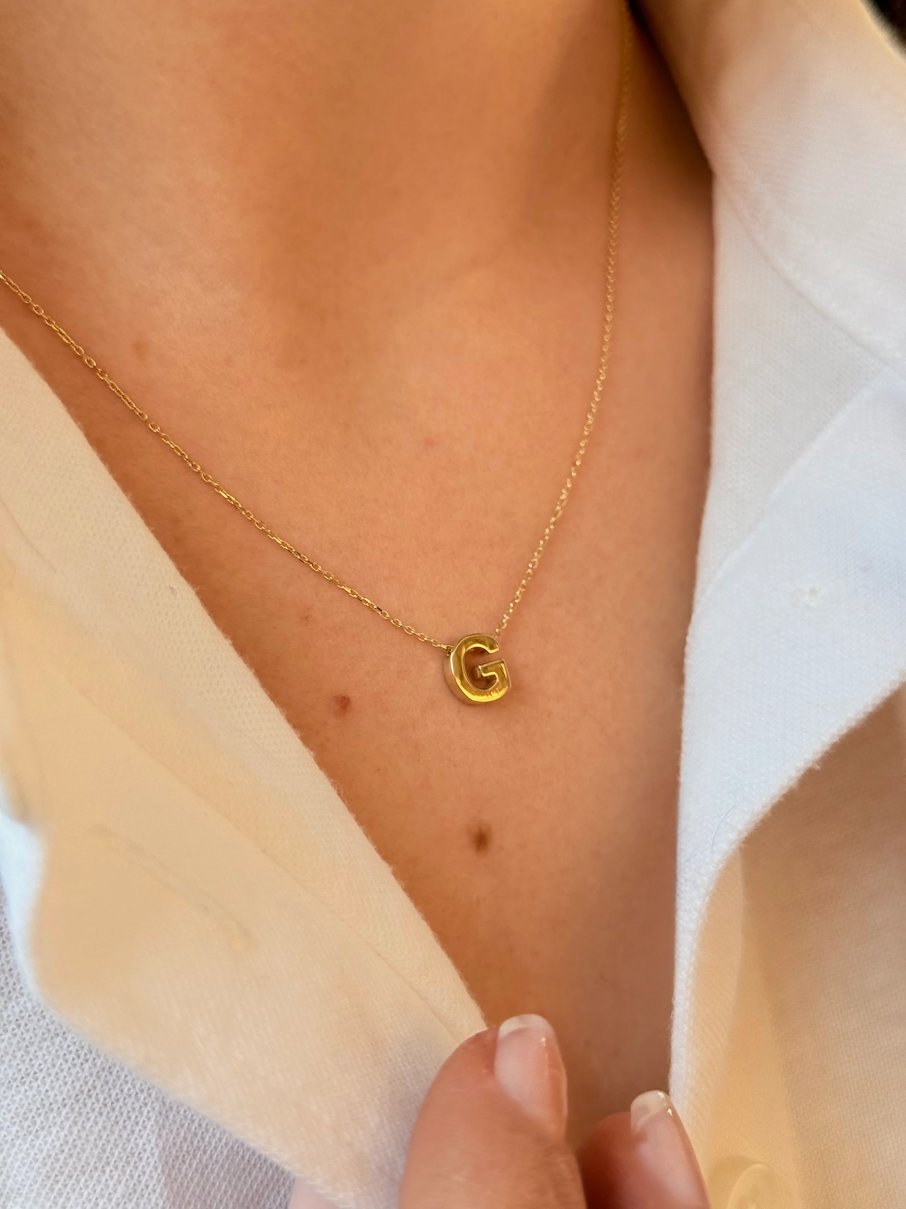 "G" Minimal Harfli Altın Kolye